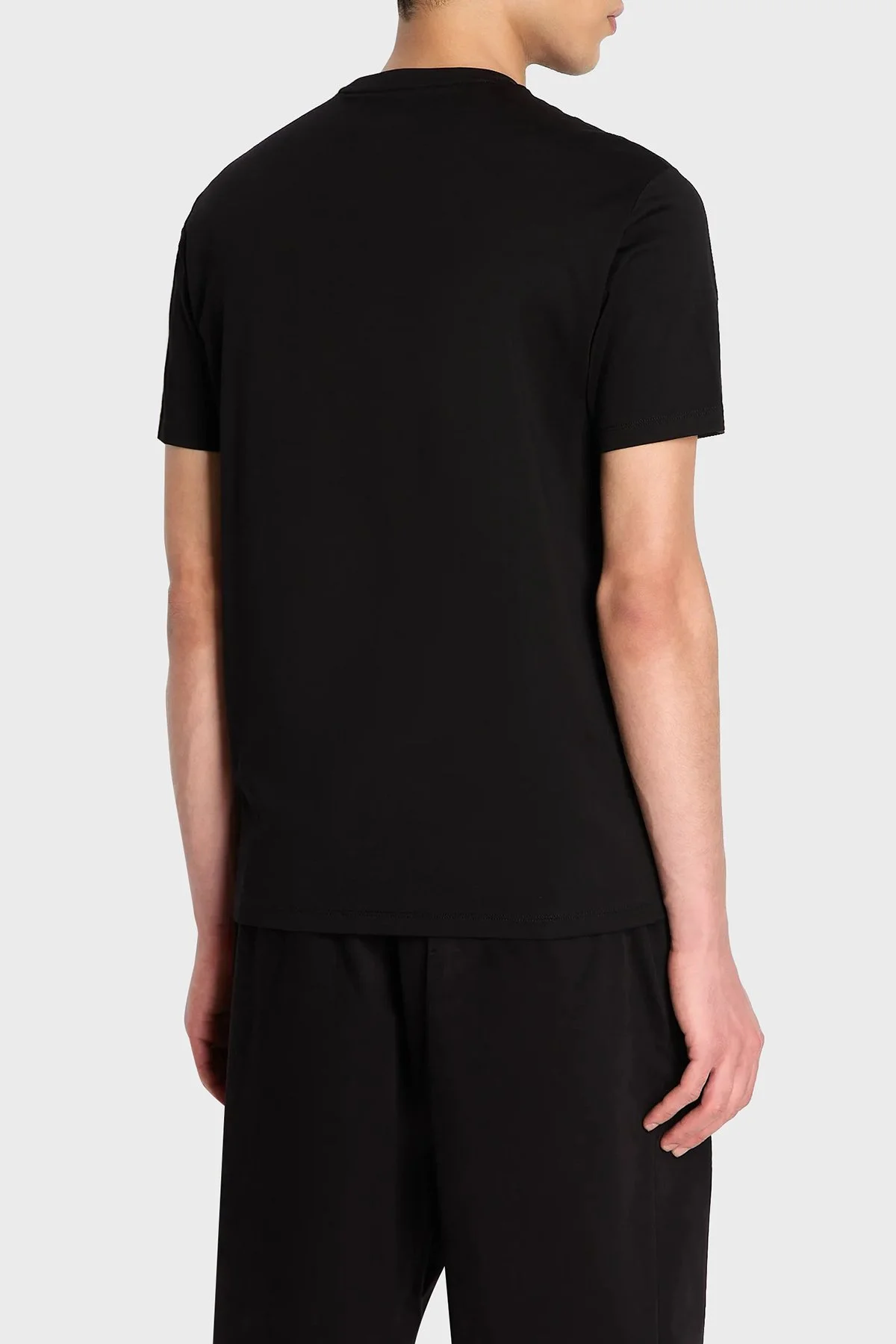 Armani Exchange Printed Cotton Crew Neck Regular Fit Men T-Shirt 6RZTJC ZJBYZ 1200 BLACK - 2