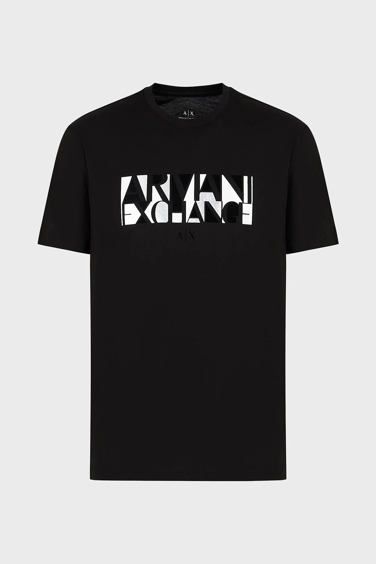 Armani Exchange Printed Cotton Crew Neck Regular Fit Men T-Shirt 6RZTJC ZJBYZ 1200 BLACK - 4
