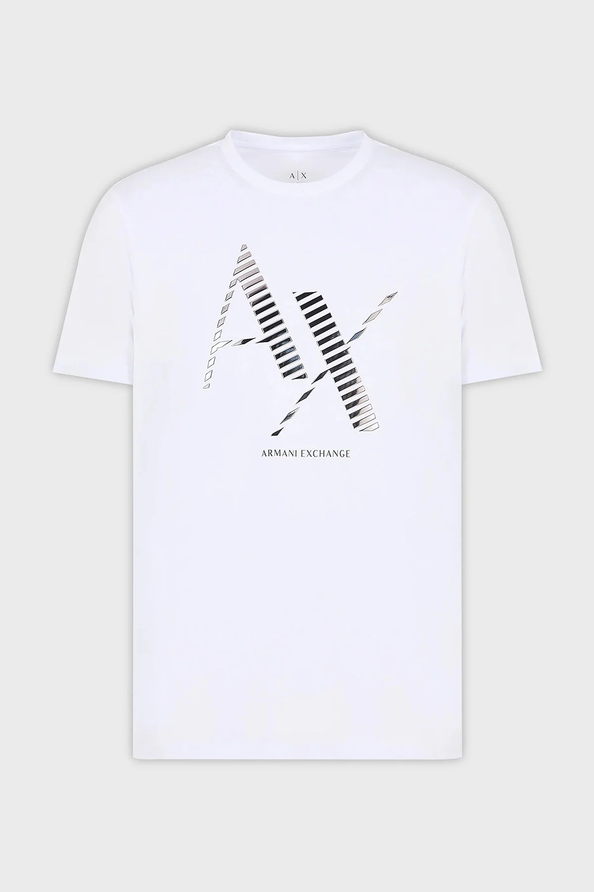 Armani Exchange Printed Cotton Crew Neck Slim Fit Men T-Shirt 6RZTKD ZJBYZ 1100 White - 5