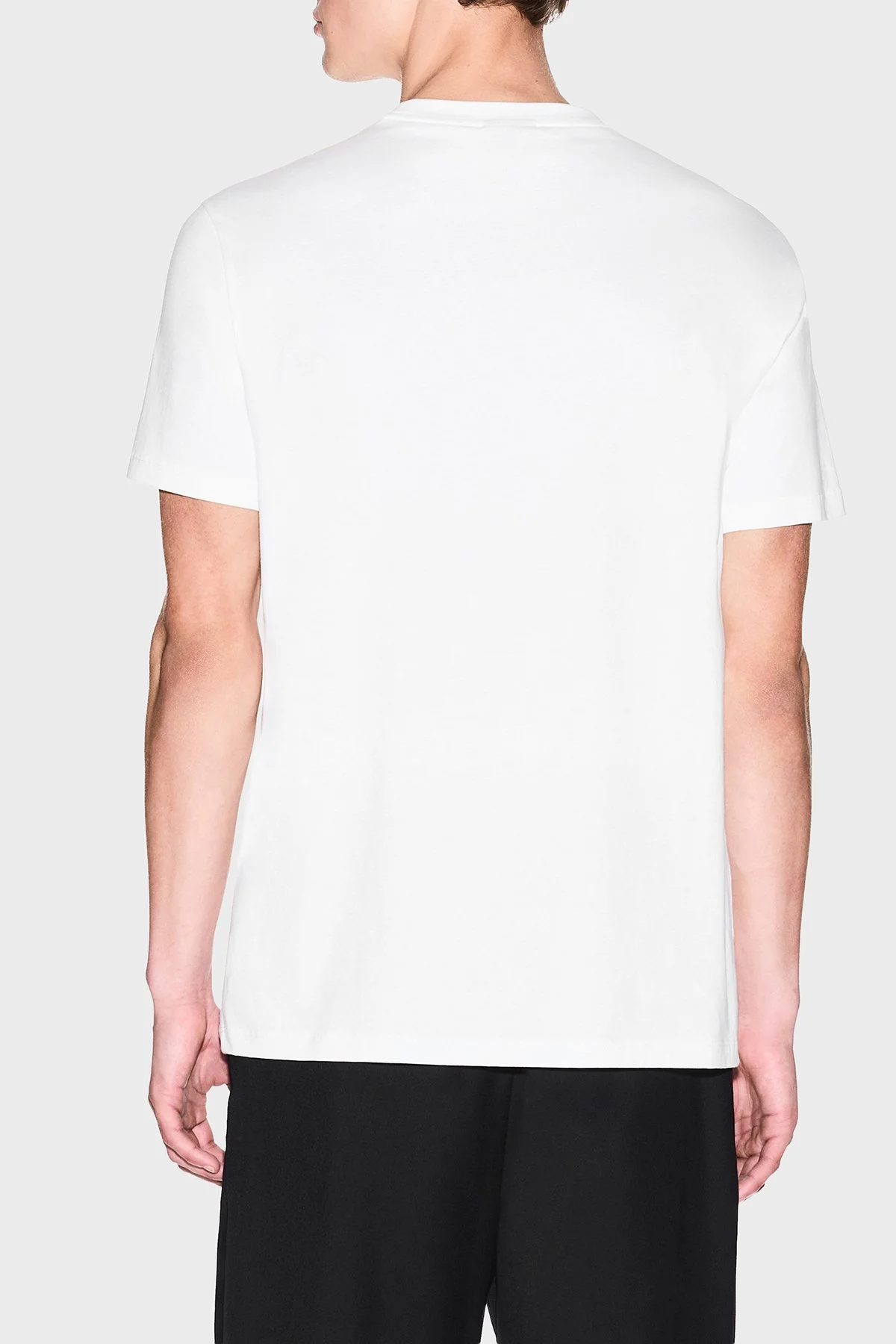 Armani Exchange Printed Cotton Regular Fit Crew Neck Men's T-Shirt XM002214 AF10356 U0009 White - 2