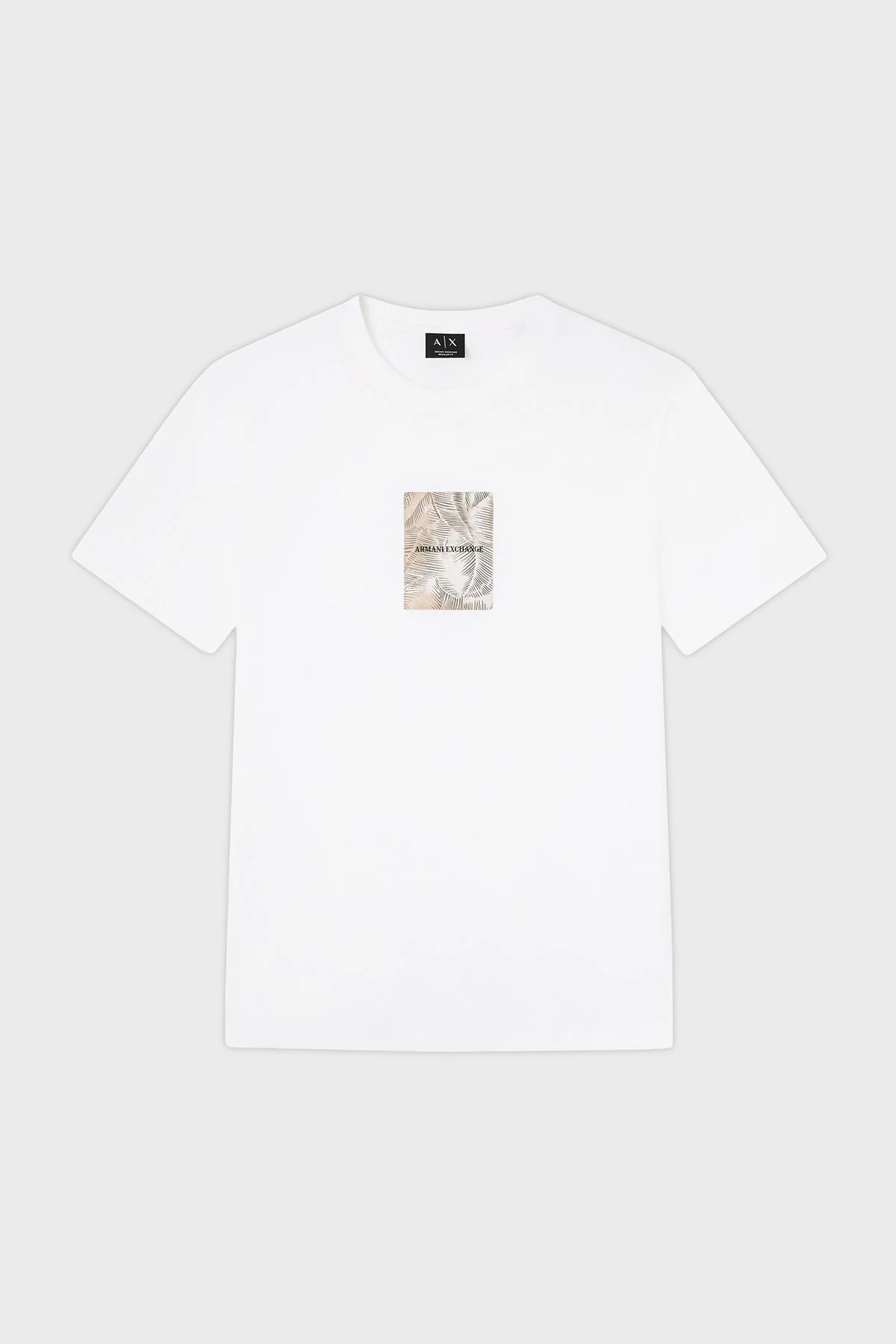 Armani Exchange Printed Cotton Regular Fit Crew Neck Men's T-Shirt XM002501 AF10356 U0009 Ecru - 5