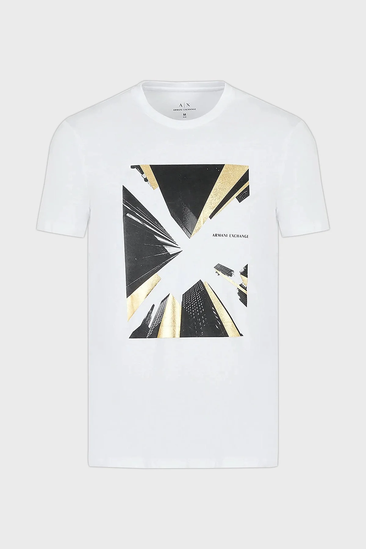 Armani Exchange Printed Crew Neck 100% Cotton Regular Fit Men T-Shirt 3RZTHQ ZJBYZ 1100 White - 4