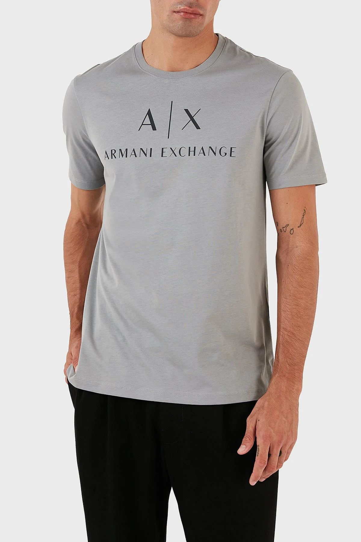 Armani Exchange Printed Crew Neck 100% Cotton Slim Fit Men’s T-Shirt 8NZTCJ Z8H4Z 1913 Gray - 4