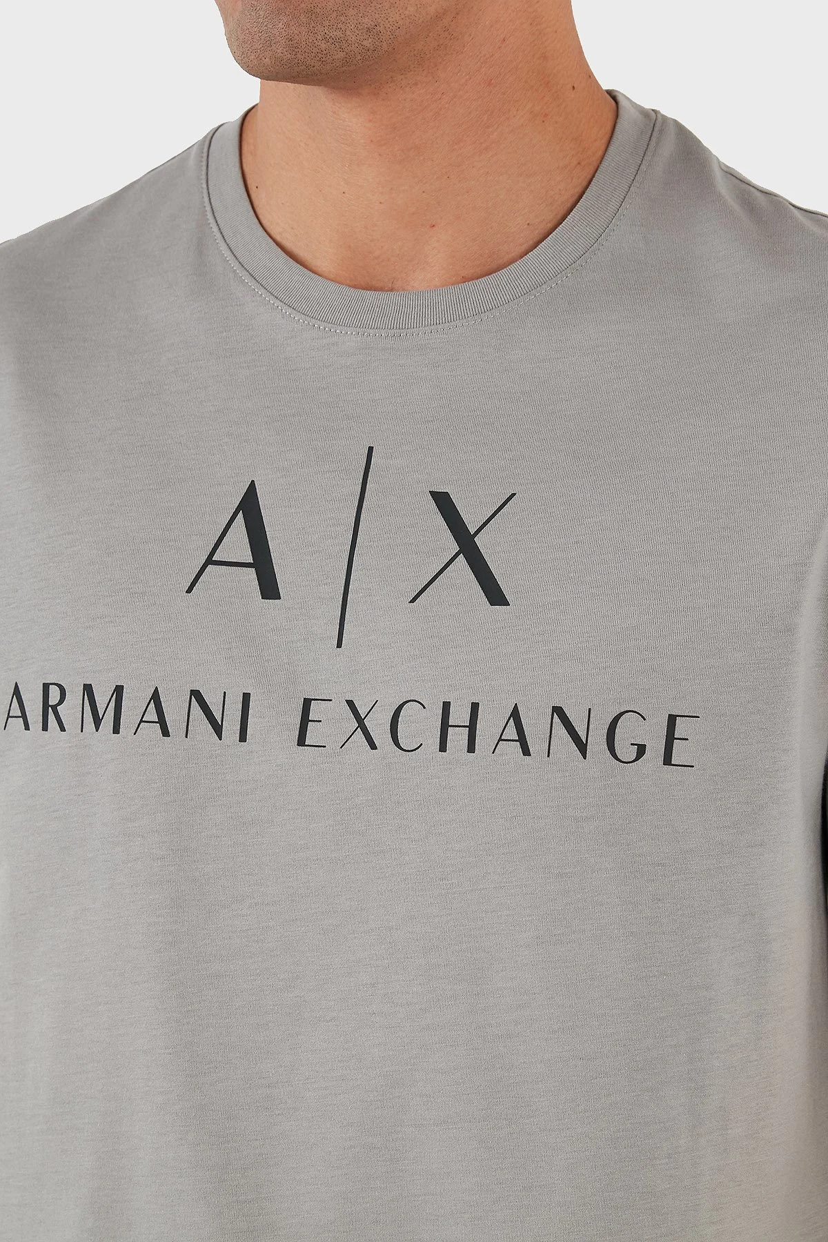 Armani Exchange Printed Crew Neck 100% Cotton Slim Fit Men’s T-Shirt 8NZTCJ Z8H4Z 1913 Gray - 5