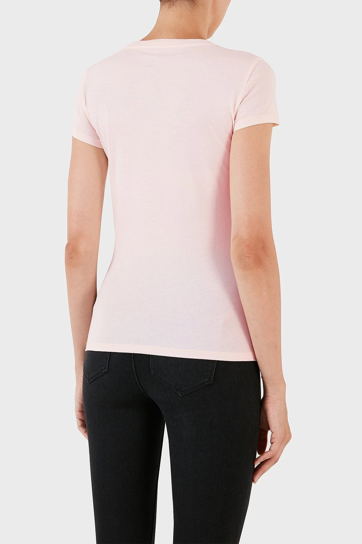 Armani Exchange Pul Payetli Pamuklu Slim Fit Bisiklet Yaka Bayan T Shirt 8NYTDL YJ73Z 14AS AÇIK PEMBE - 6