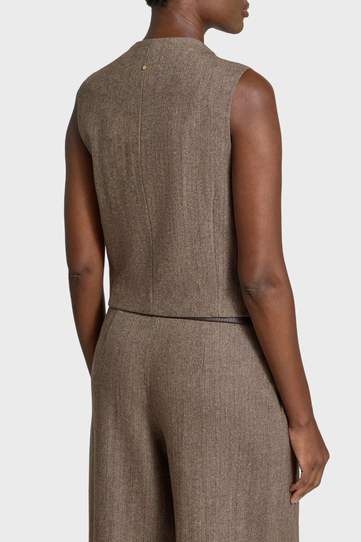 Armani Exchange Regular Fit Balıksırt Desenli Kadın Yelek XW002509 AF26078 F6044 Kahve - 3
