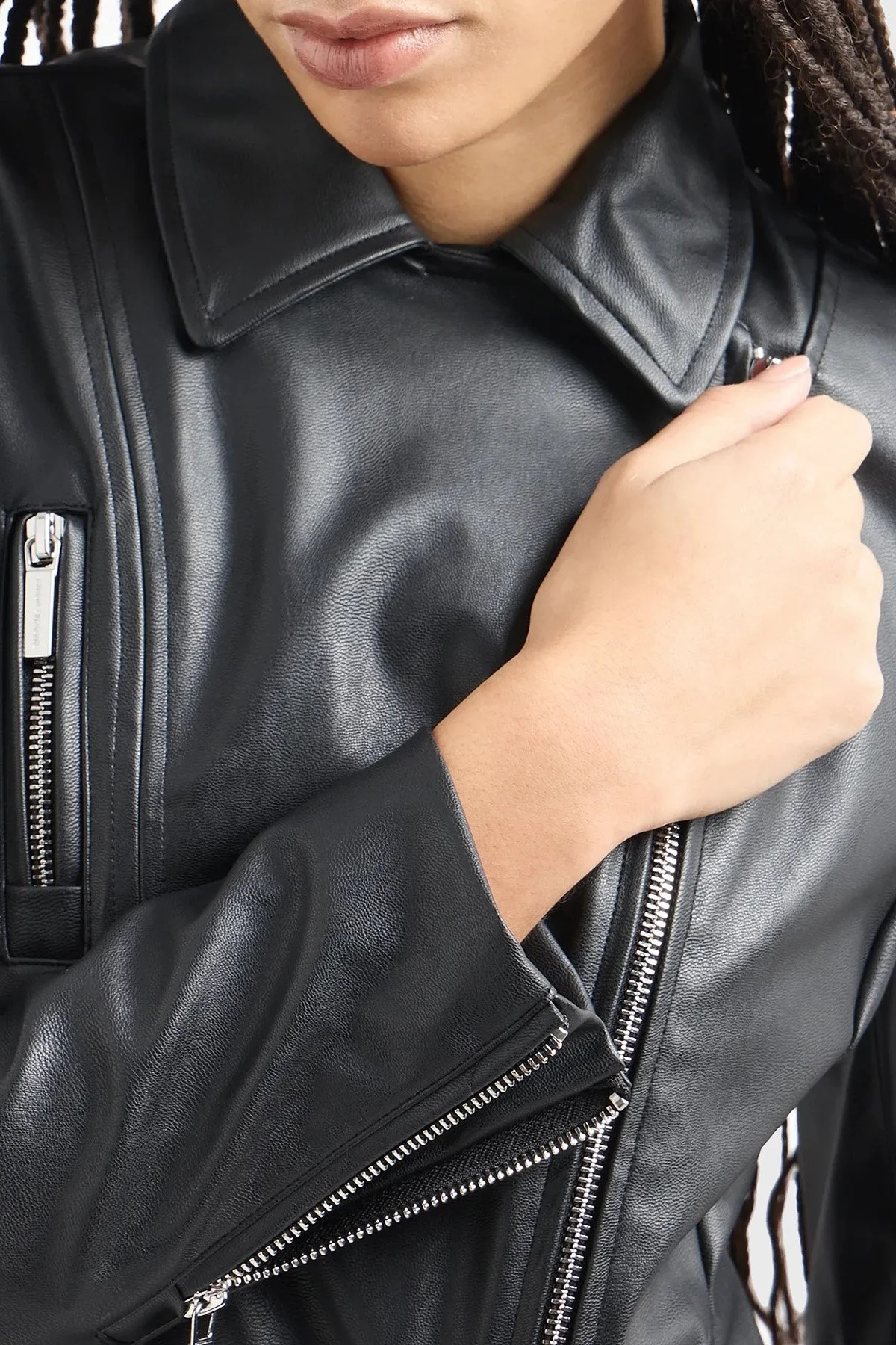 Armani Exchange Regular Fit Biker Bayan Ceket 8NYB13 YNVLZ 1200 SİYAH - 4