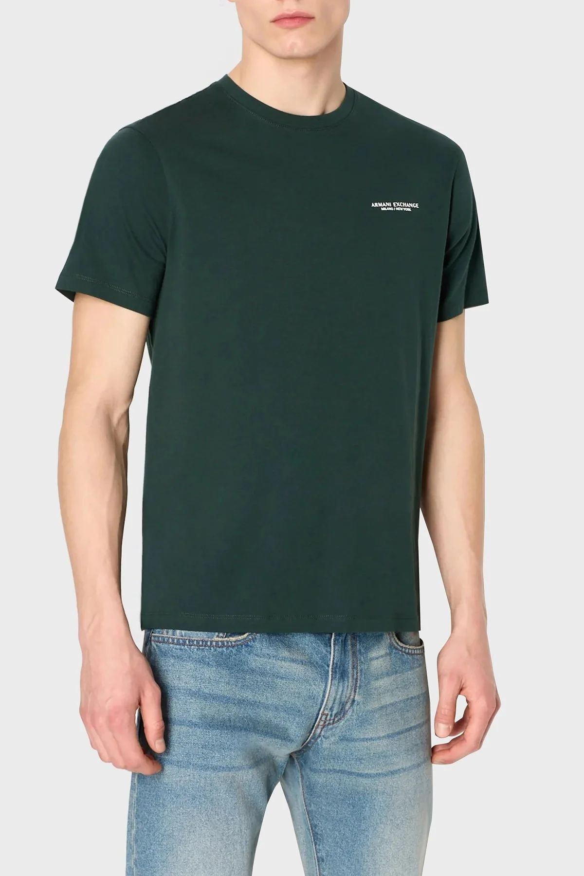 Armani Exchange Regular Fit Bisiklet Yaka % 100 Pamuk Erkek T Shirt 8NZT91 Z8H4Z 1882 HAKİ - 1