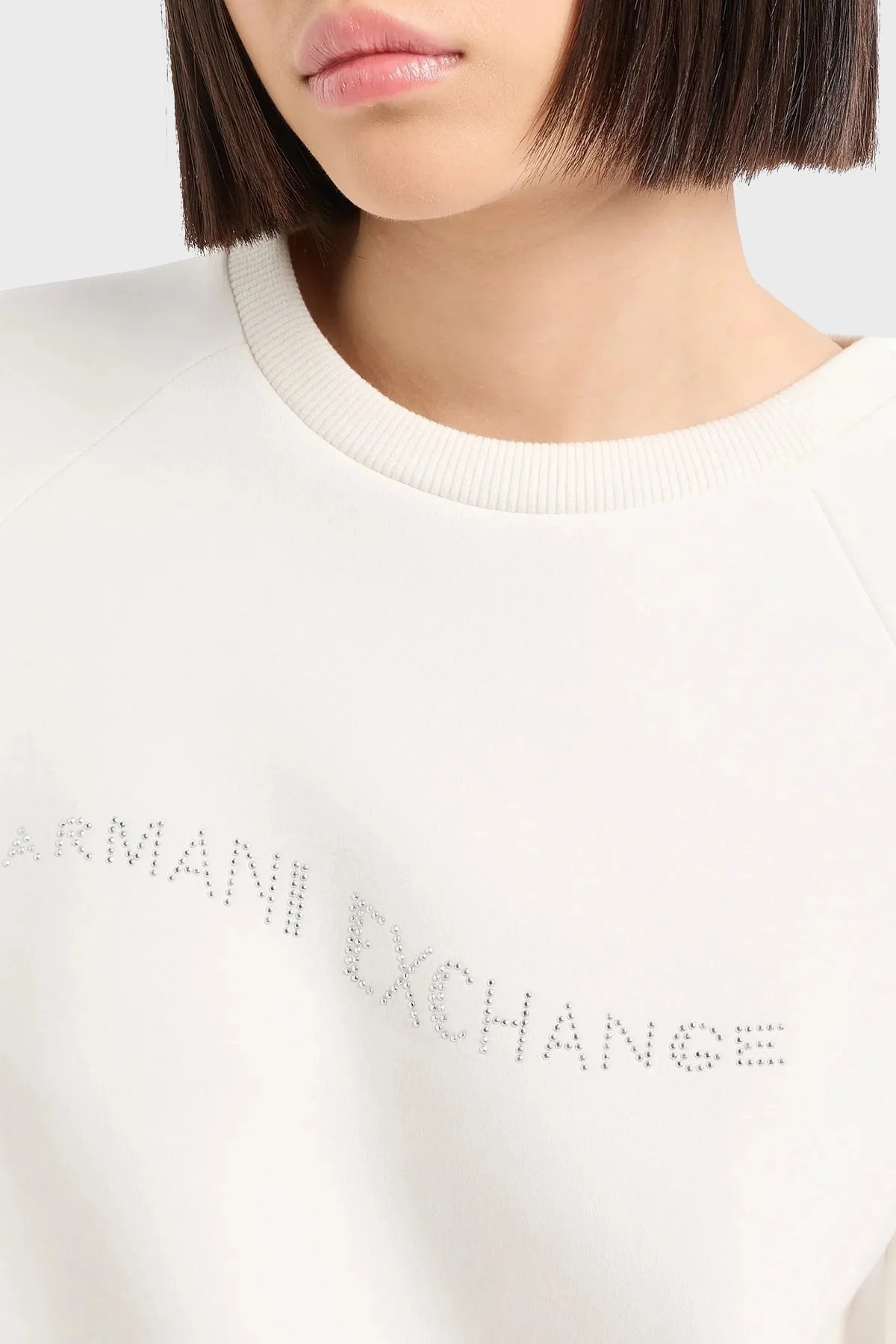 Armani Exchange Regular Fit Bisiklet Yaka Bayan Sweat 6DYM55 YJFPZ 1130 BEYAZ - 3
