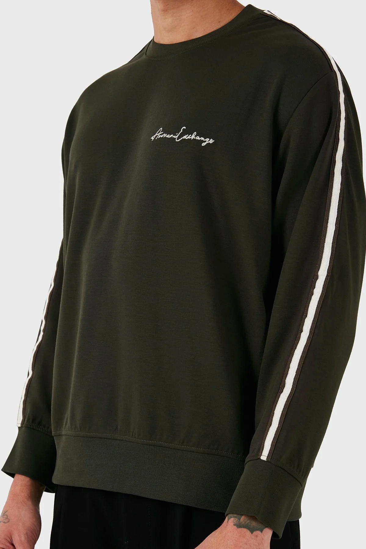 Armani Exchange Regular Fit Bisiklet Yaka Erkek Sweat 8NZMSG Z9N1Z 1832 HAKİ - 5