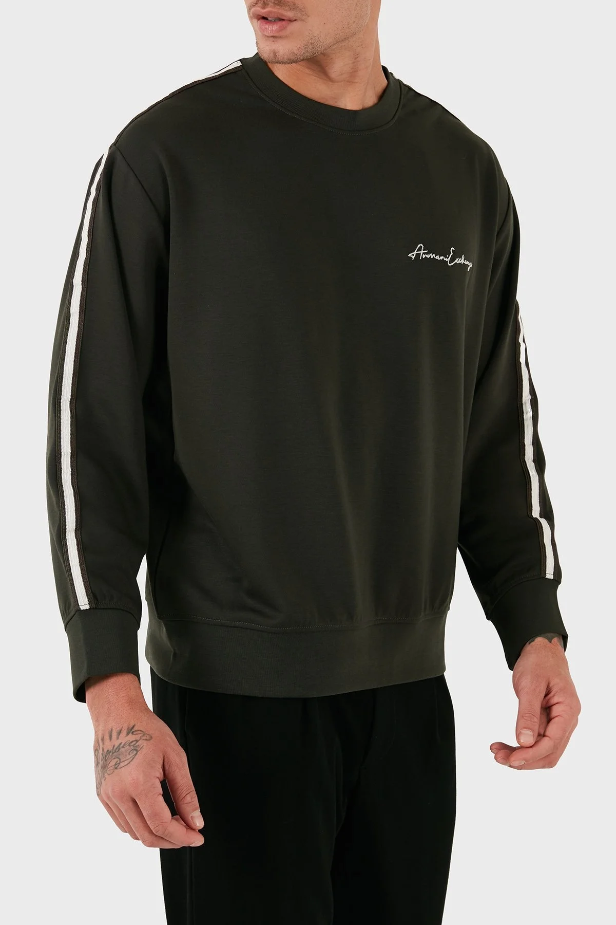 Armani Exchange Regular Fit Bisiklet Yaka Erkek Sweat 8NZMSG Z9N1Z 1832 HAKİ - 6