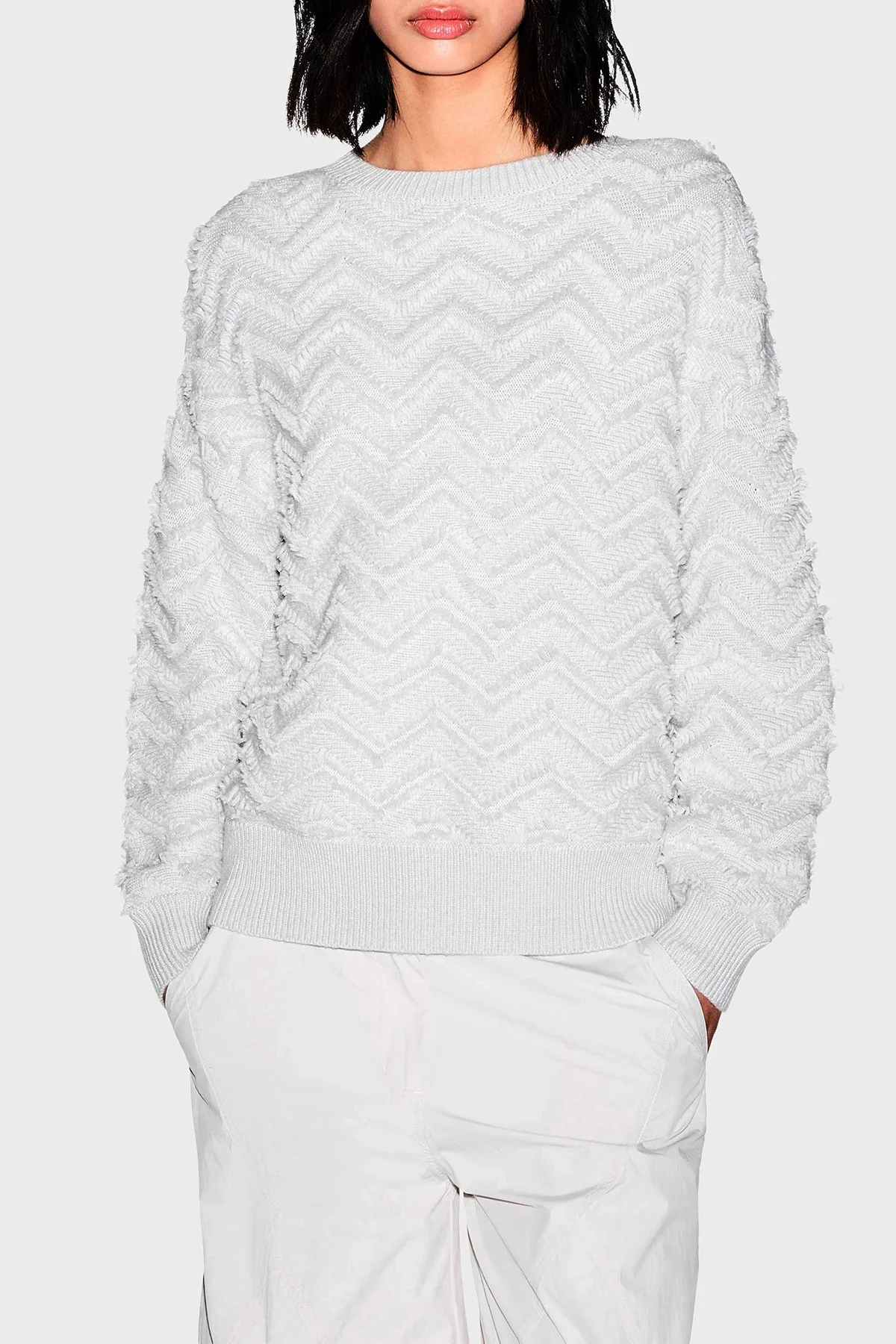 Armani Exchange Regular Fit Bisiklet Yaka Kadın Kazak XW002888 AF25936 U1039 Ekru - 1