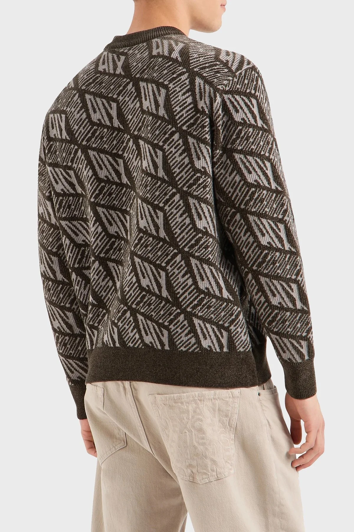 Armani Exchange Regular Fit Bisiklet Yaka Şönil Erkek Kazak 6DZM1Q ZM4LZ 2813 HAKİ - 2
