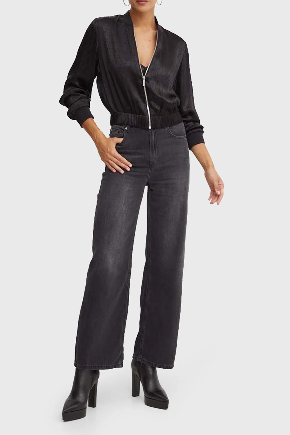 Armani Exchange Regular Fit Bomber Bayan Ceket 6DYB19 YN3VZ 1200 SİYAH - 3
