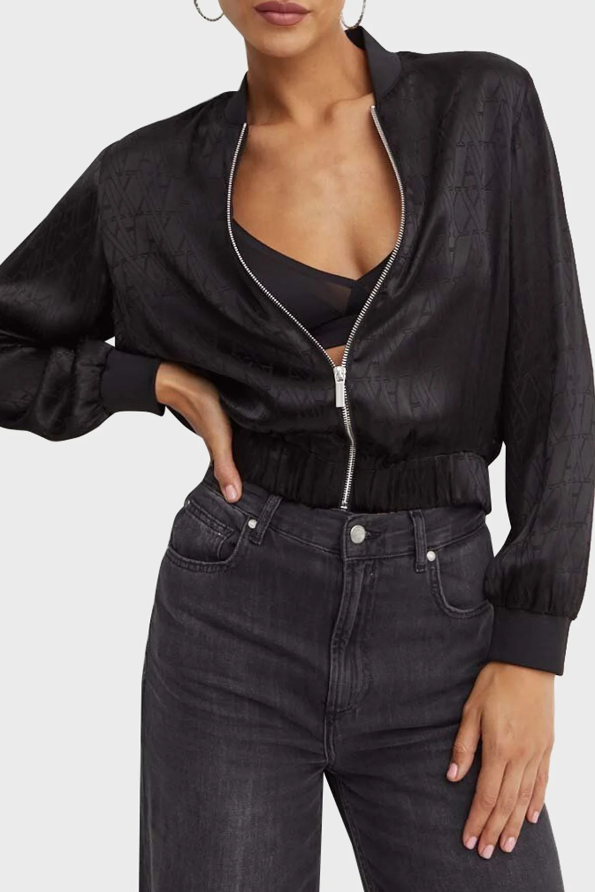 Armani Exchange Regular Fit Bomber Bayan Ceket 6DYB19 YN3VZ 1200 SİYAH - 4