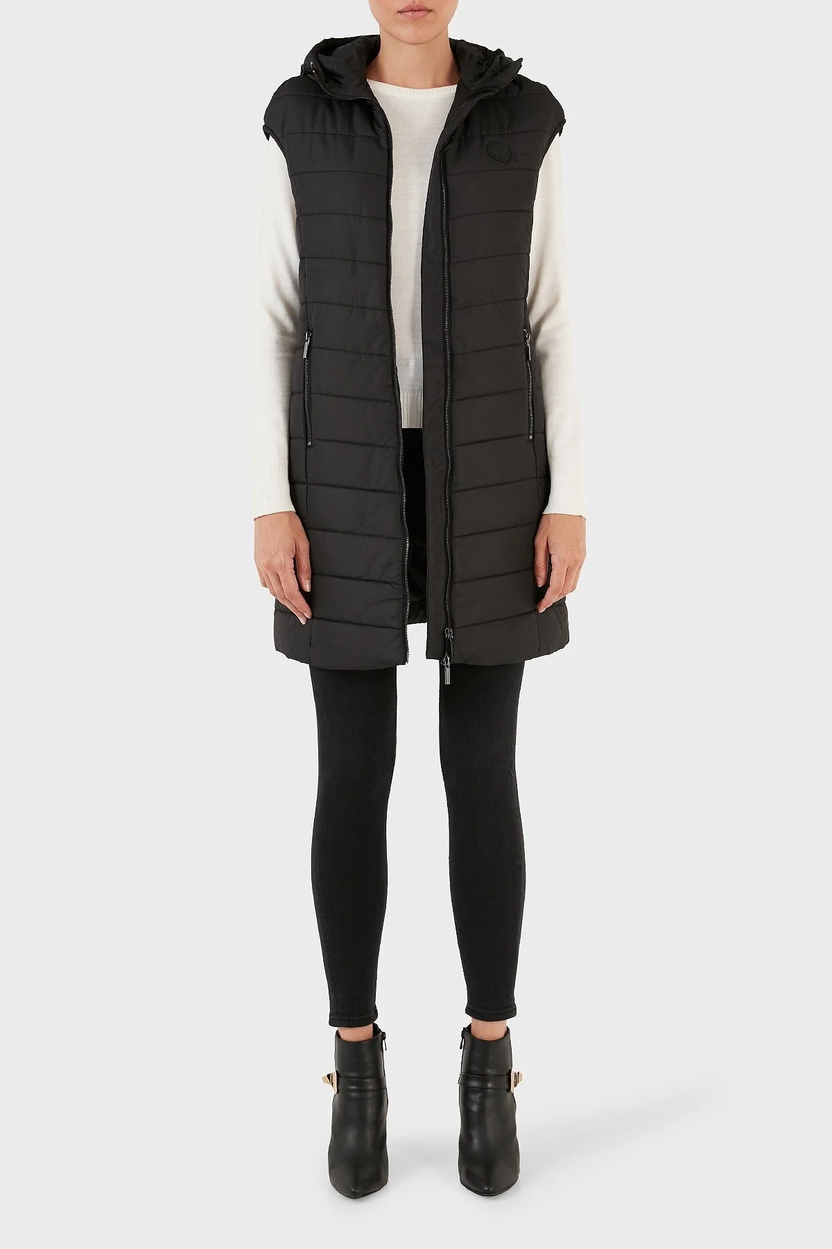 Armani Exchange Regular Fit Cepli Kapüşonlu Şişme Bayan Yelek 8NYQ22 YNMAZ 1200 SİYAH - 6