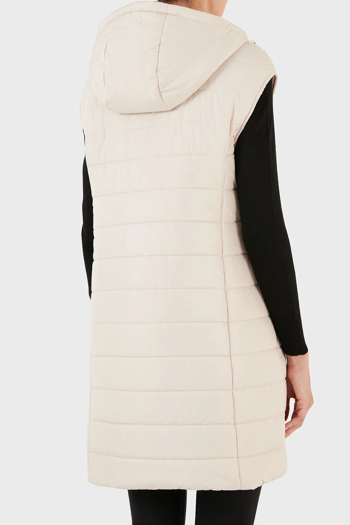 Armani Exchange Regular Fit Cepli Kapüşonlu Şişme Bayan Yelek 8NYQ22 YNMAZ 1783 AÇIK BEJ - 3