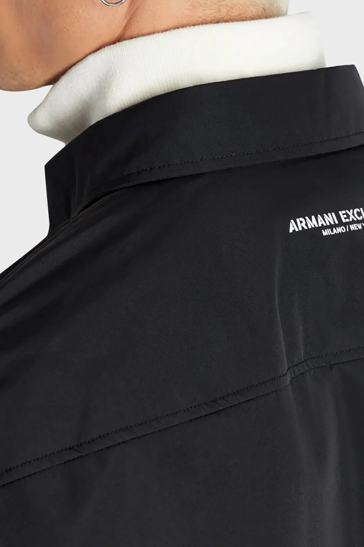 Armani Exchange Regular Fit Çift Cepli Çıtçıt Düğmeli Erkek Gömlek Ceket 6RZBL5 ZN2PZ 1200 SİYAH - 3