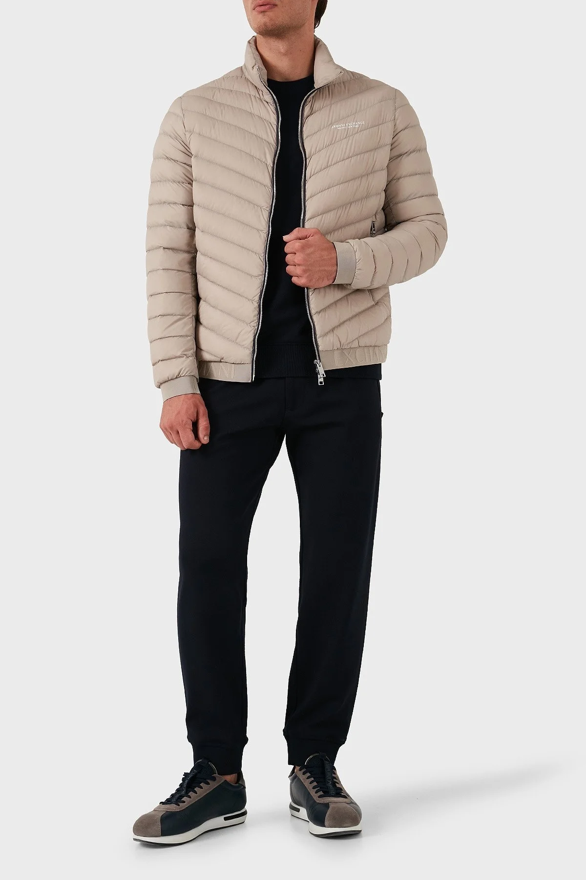 Armani Exchange Regular Fit Çift Fermuarlı Dik Yaka Erkek Mont 8NZB52 ZNW3Z 7703 BEJ - 3