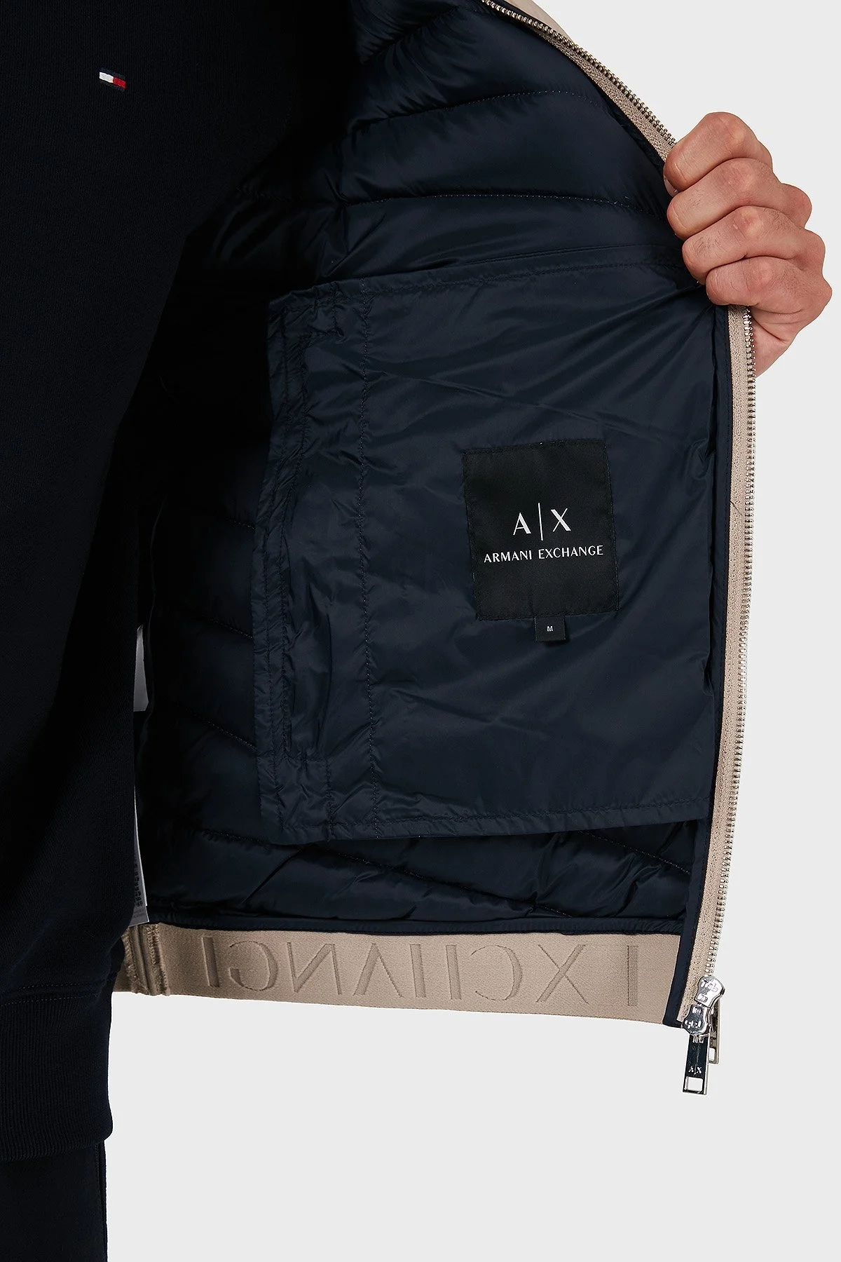 Armani Exchange Regular Fit Çift Fermuarlı Dik Yaka Erkek Mont 8NZB52 ZNW3Z 7703 BEJ - 7