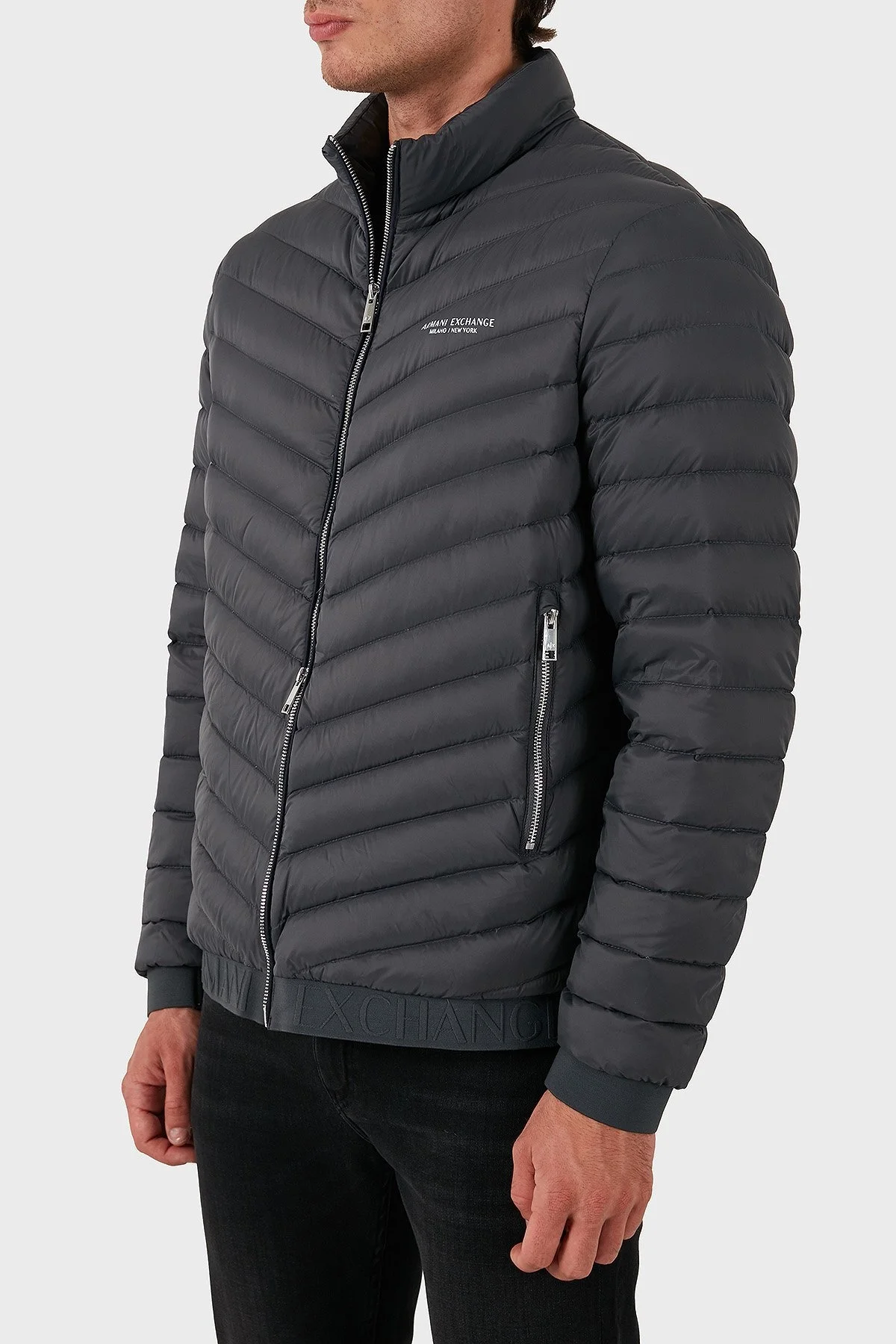 Armani Exchange Regular Fit Çift Fermuarlı Dik Yaka Erkek Mont 8NZB52 ZNW3Z 7907 ANTRASİT - 5