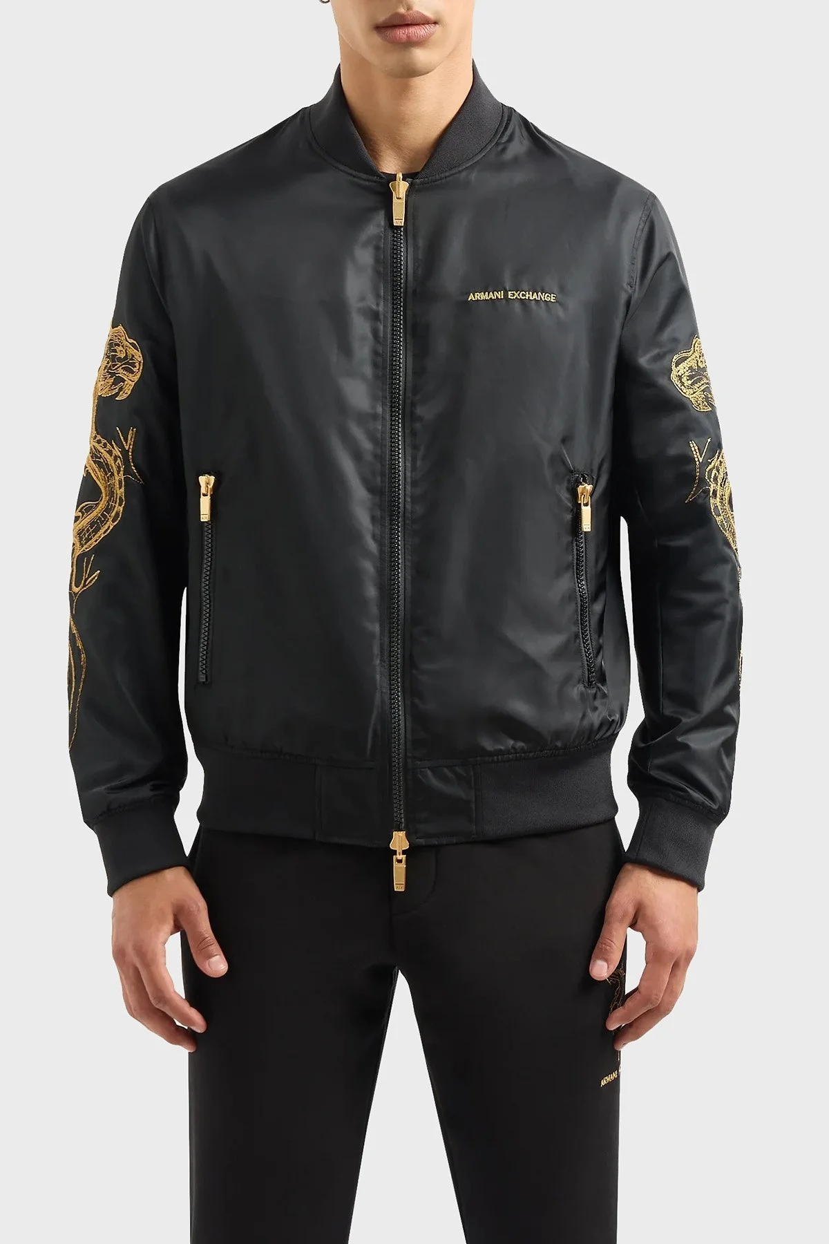 Armani Exchange Regular Fit Çift Taraflı Kolej Yaka Erkek Ceket 3DZB10 ZNUBZ 1200 SİYAH - 1