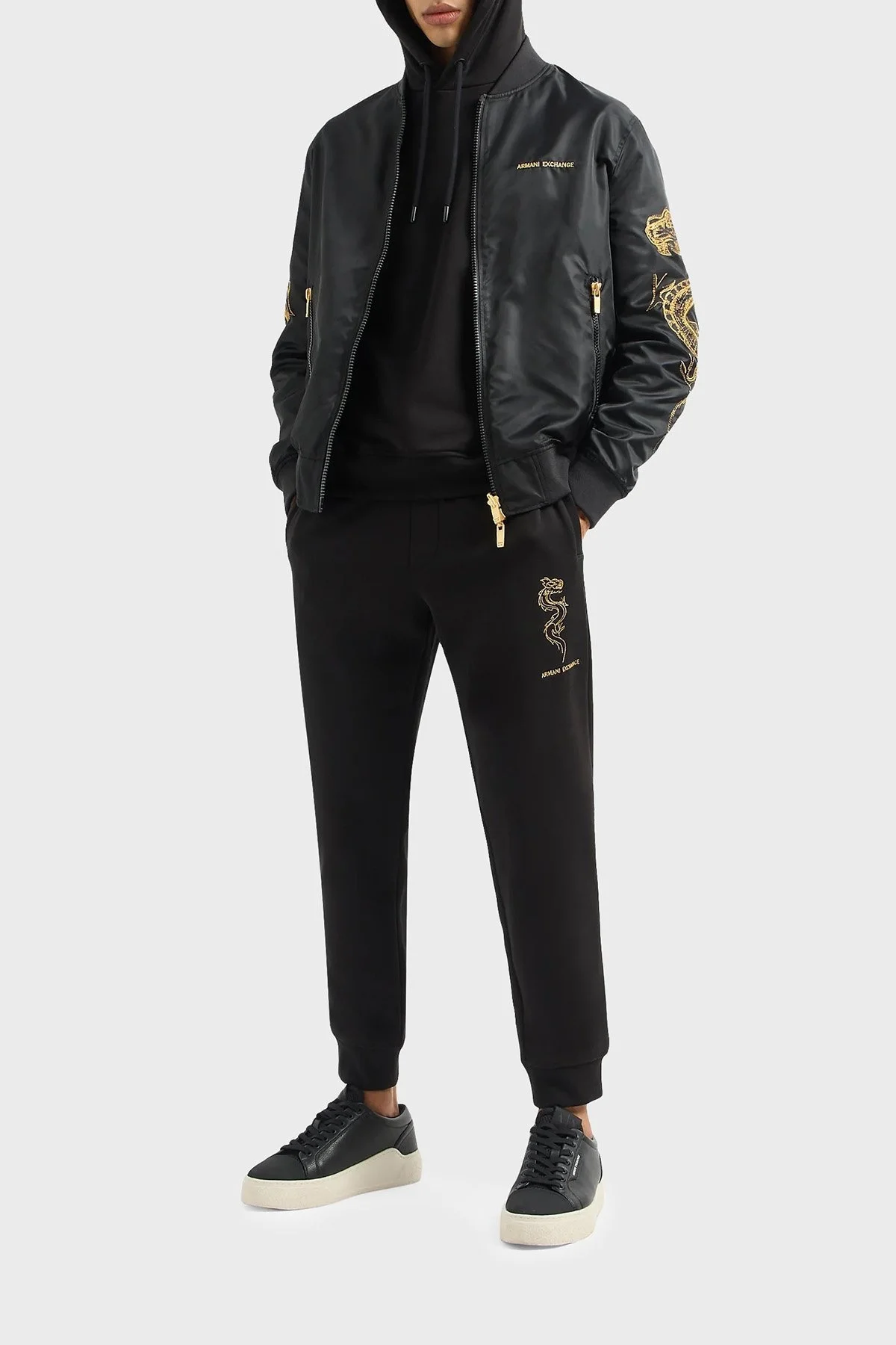 Armani Exchange Regular Fit Çift Taraflı Kolej Yaka Erkek Ceket 3DZB10 ZNUBZ 1200 SİYAH - 4