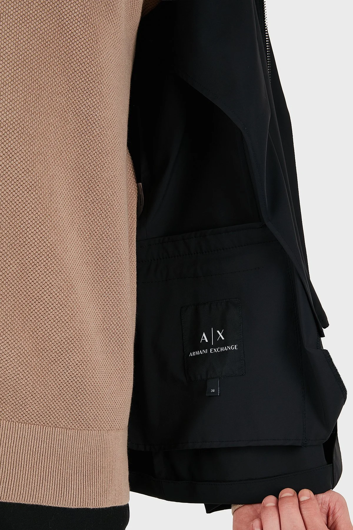 Armani Exchange Regular Fit Çıkarılabilir İç Panelli Kapüşonlu Erkek Ceket XM001199 AF16635 UC001 SİYAH - 3