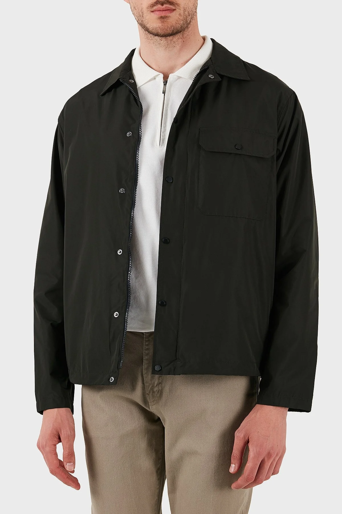 Armani Exchange Regular Fit Çıtçıt Düğmeli Cepli Erkek Gömlek Ceket XM000209 AF12012 UB001 SİYAH - 7
