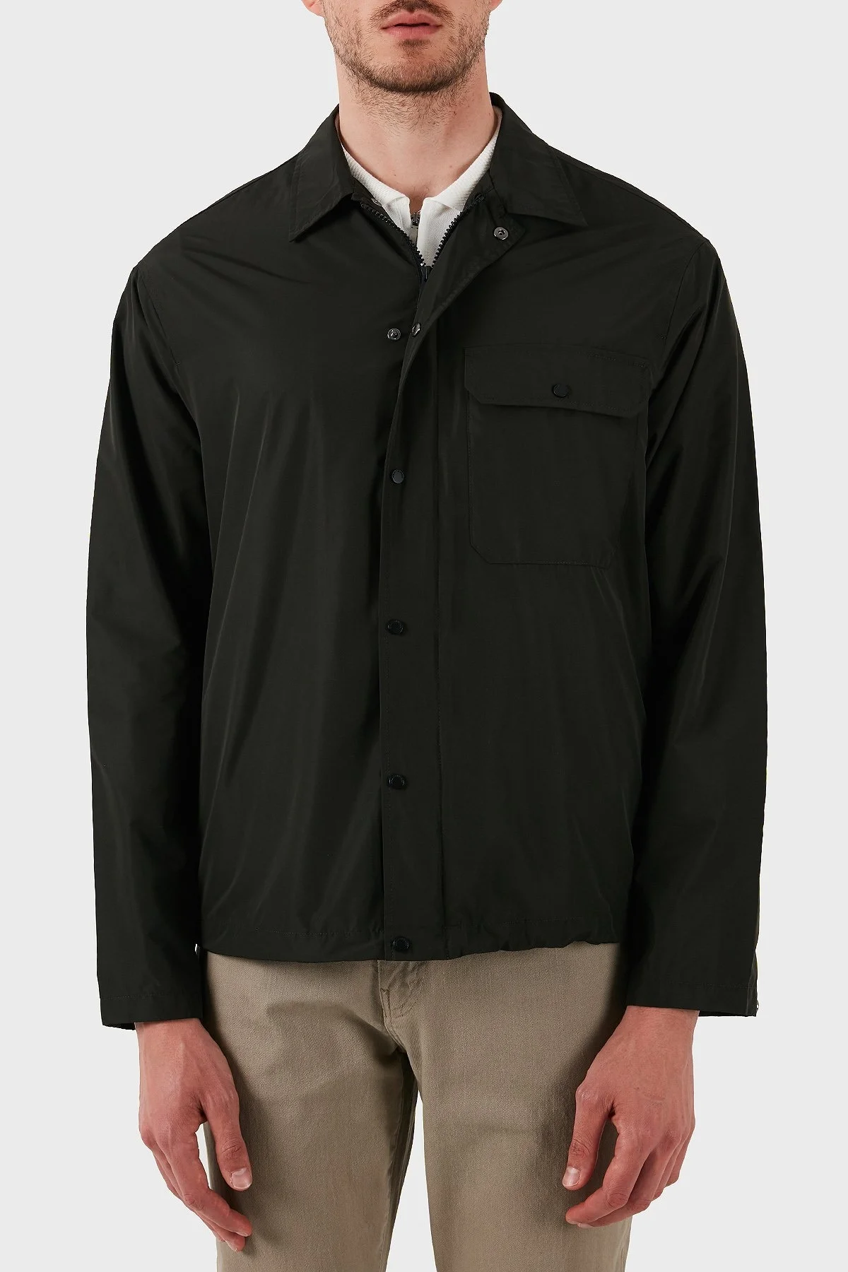 Armani Exchange Regular Fit Çıtçıt Düğmeli Cepli Erkek Gömlek Ceket XM000209 AF12012 UB001 SİYAH - 8