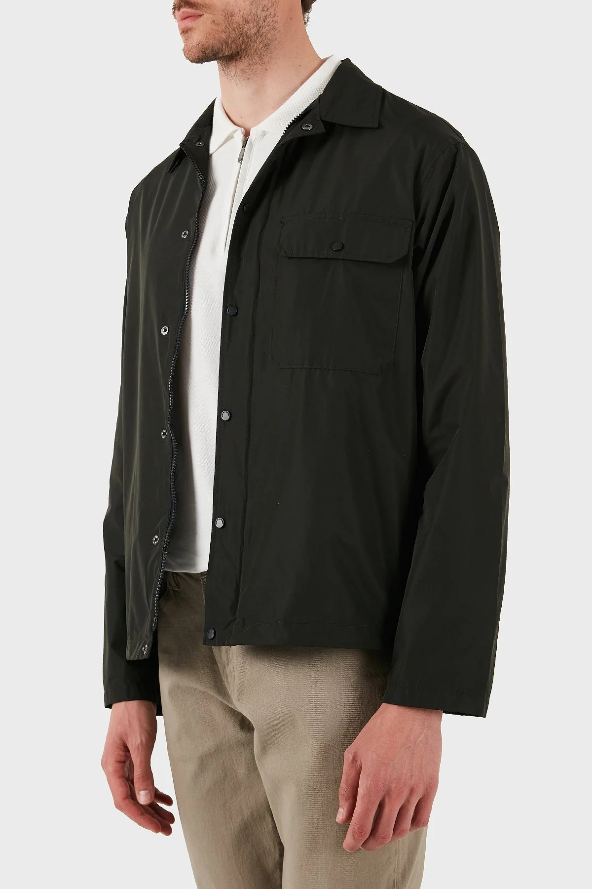 Armani Exchange Regular Fit Çıtçıt Düğmeli Cepli Erkek Gömlek Ceket XM000209 AF12012 UB001 SİYAH - 10