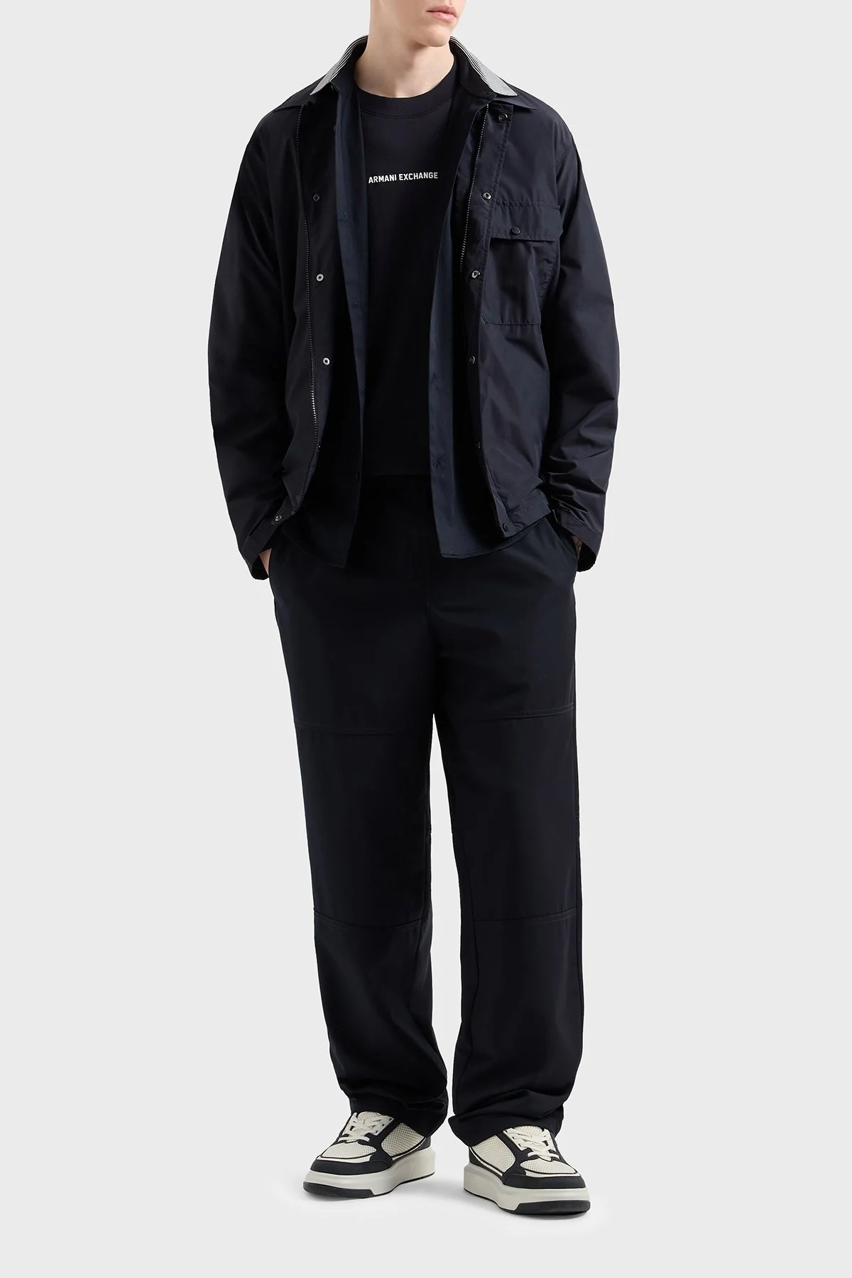 Armani Exchange Regular Fit Çıtçıt Düğmeli Cepli Erkek Gömlek Ceket XM000209 AF12012 UB101 LACİVERT - 7