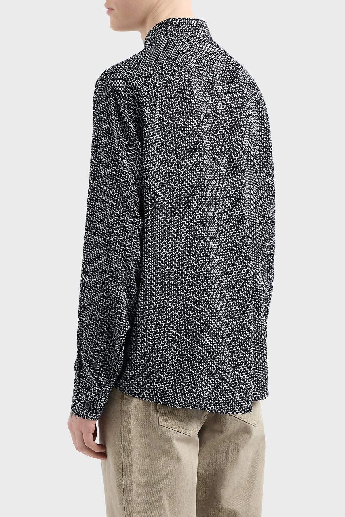 Armani Exchange Regular Fit Desenli Uzun Kollu Erkek Gömlek XM000668 AF10253 FB007 LACİVERT - 8