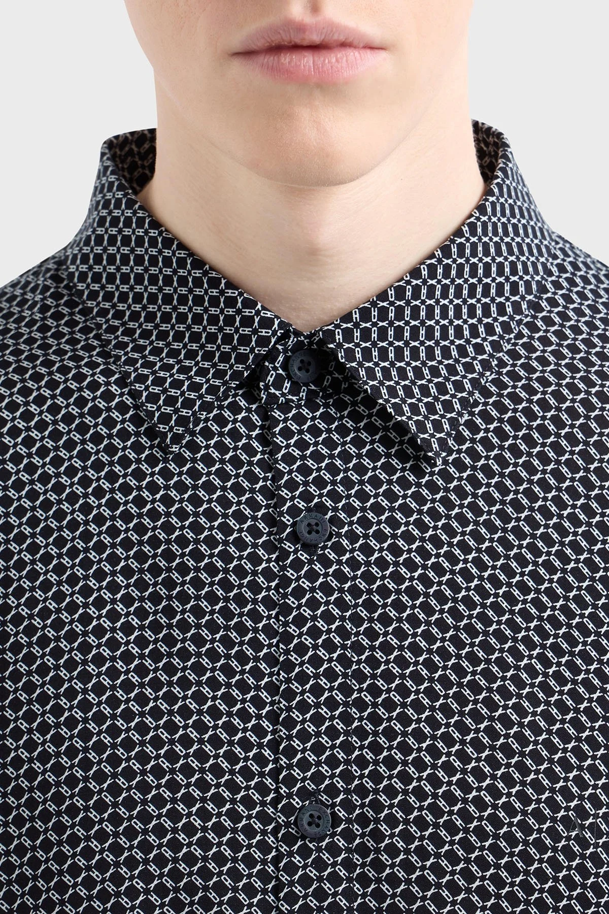 Armani Exchange Regular Fit Desenli Uzun Kollu Erkek Gömlek XM000668 AF10253 FB007 LACİVERT - 9