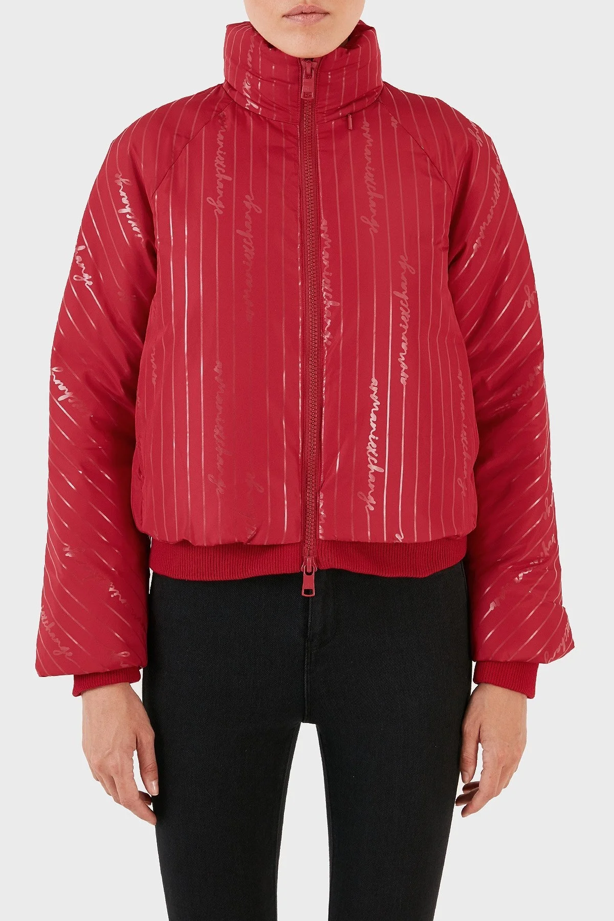 Armani Exchange Regular Fit Dik Yaka Bomber Şişme Bayan Mont 6RYB06 YN1MZ 04PV KIRMIZI - 1