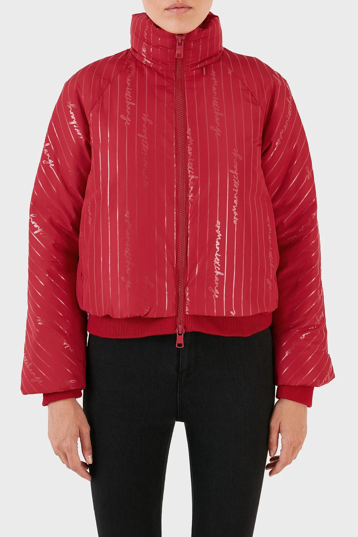 Armani Exchange Regular Fit Dik Yaka Bomber Şişme Kadın Mont 6RYB06 YN1MZ 04PV KIRMIZI - 1