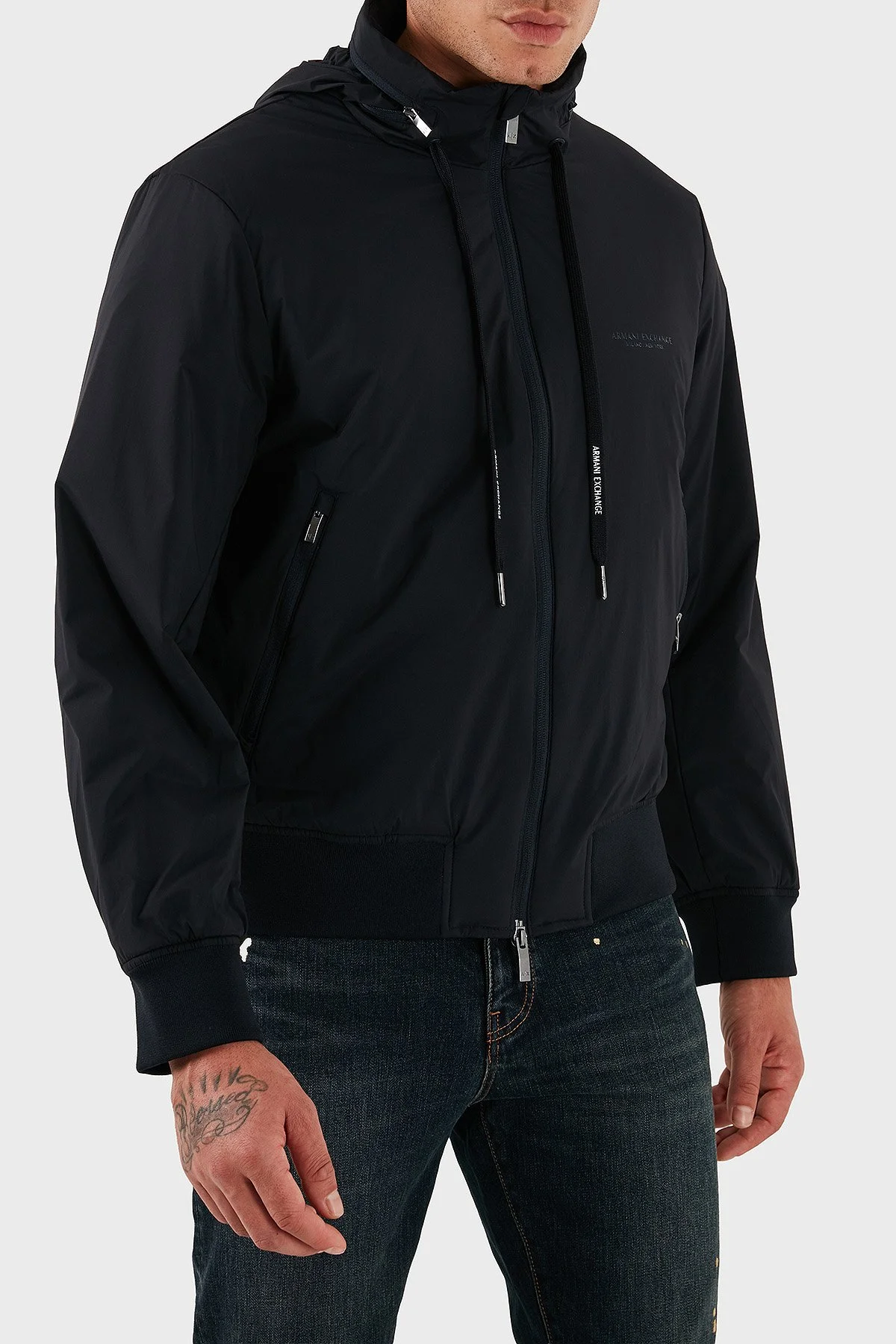 Armani Exchange Regular Fit Dik Yaka Gizli Kapüşonlu Erkek Mont XM001583 AF19196 UB101 LACİVERT - 4