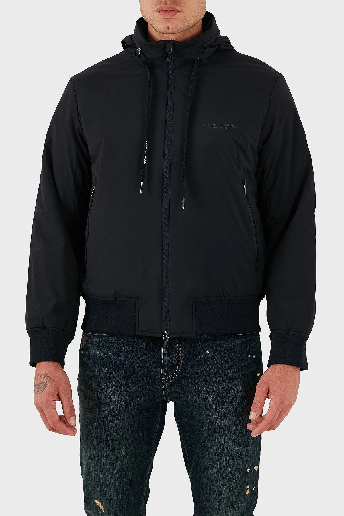 Armani Exchange Regular Fit Dik Yaka Gizli Kapüşonlu Erkek Mont XM001583 AF19196 UB101 LACİVERT - 5