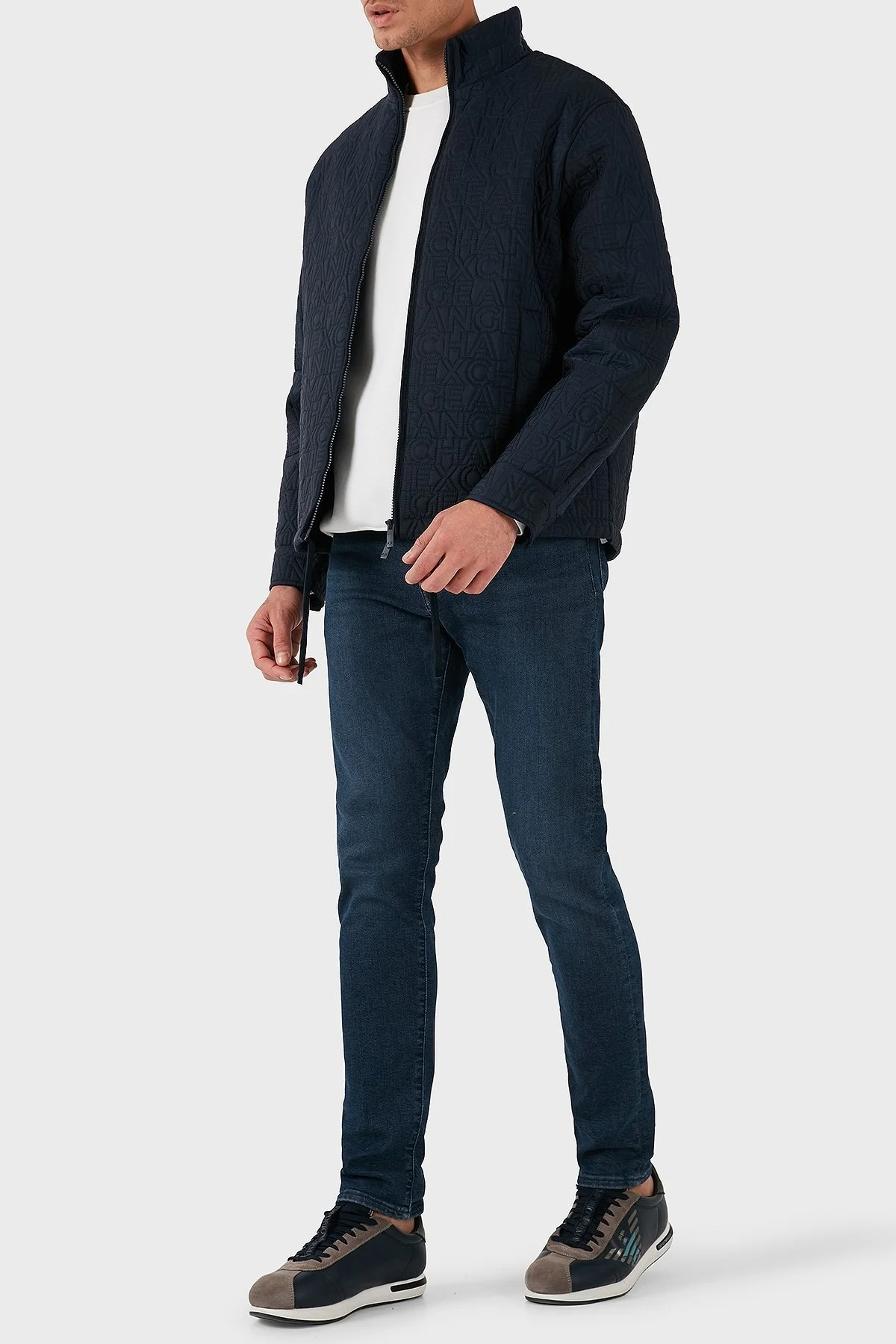 Armani Exchange Regular Fit Dik Yaka Logolu Erkek Mont 6DZB10 ZN4XZ 1510 LACİVERT - 2