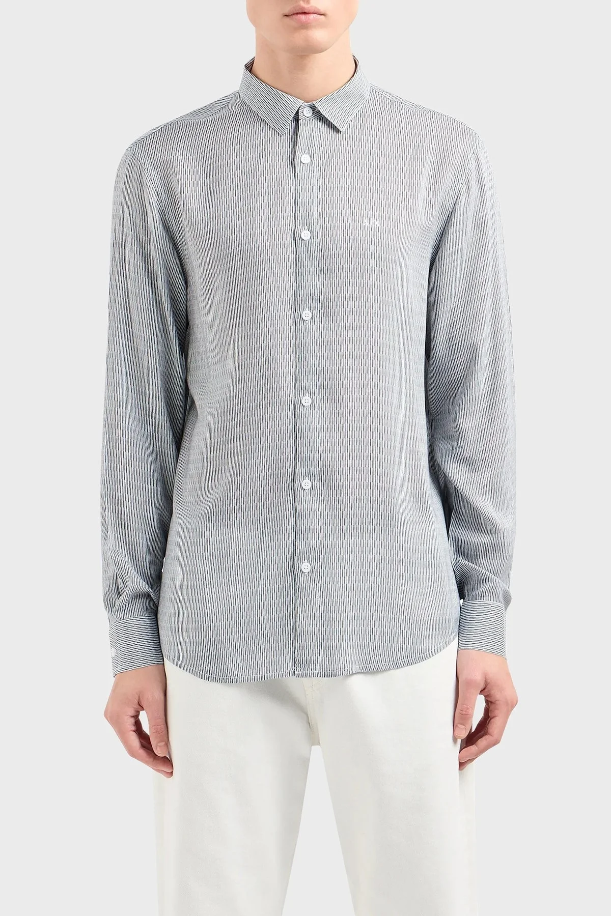 Armani Exchange Regular Fit Erkek Gömlek 3DZC48 ZNRNZ 71BA GRİ - 1