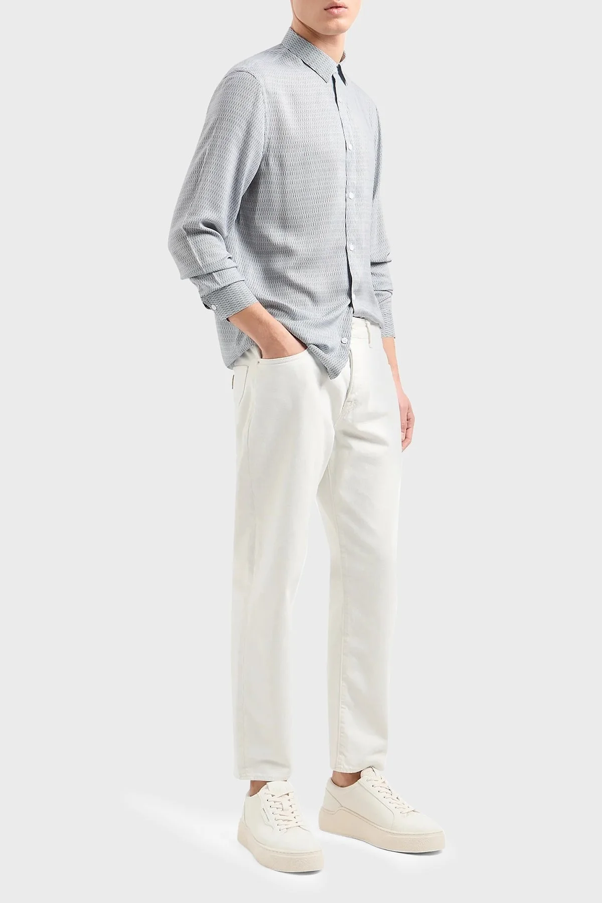 Armani Exchange Regular Fit Erkek Gömlek 3DZC48 ZNRNZ 71BA GRİ - 3