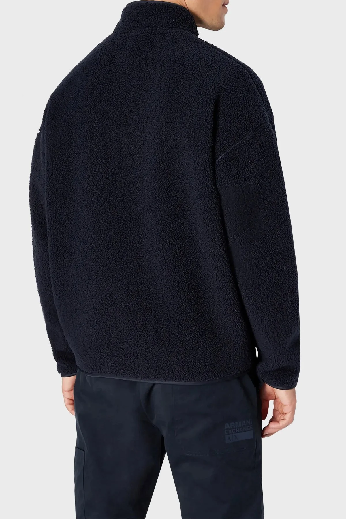 Armani Exchange Regular Fit Fermuarlı Dik Yaka Sherpa Polar Erkek Sweat 6RZMJD ZJDLZ 1510 LACİVERT - 2