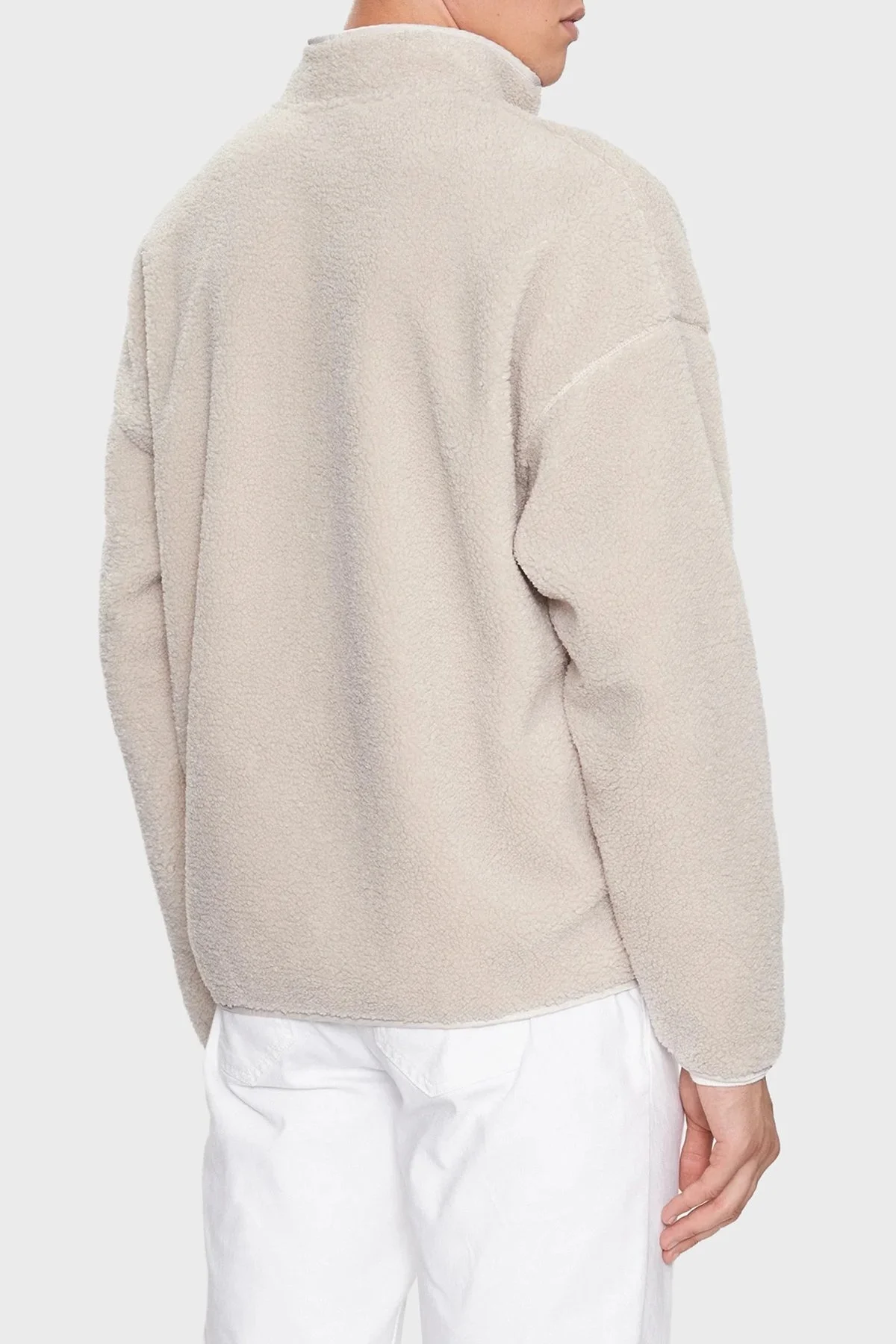 Armani Exchange Regular Fit Fermuarlı Dik Yaka Sherpa Polar Erkek Sweat 6RZMJD ZJDLZ 1934 BEJ - 2