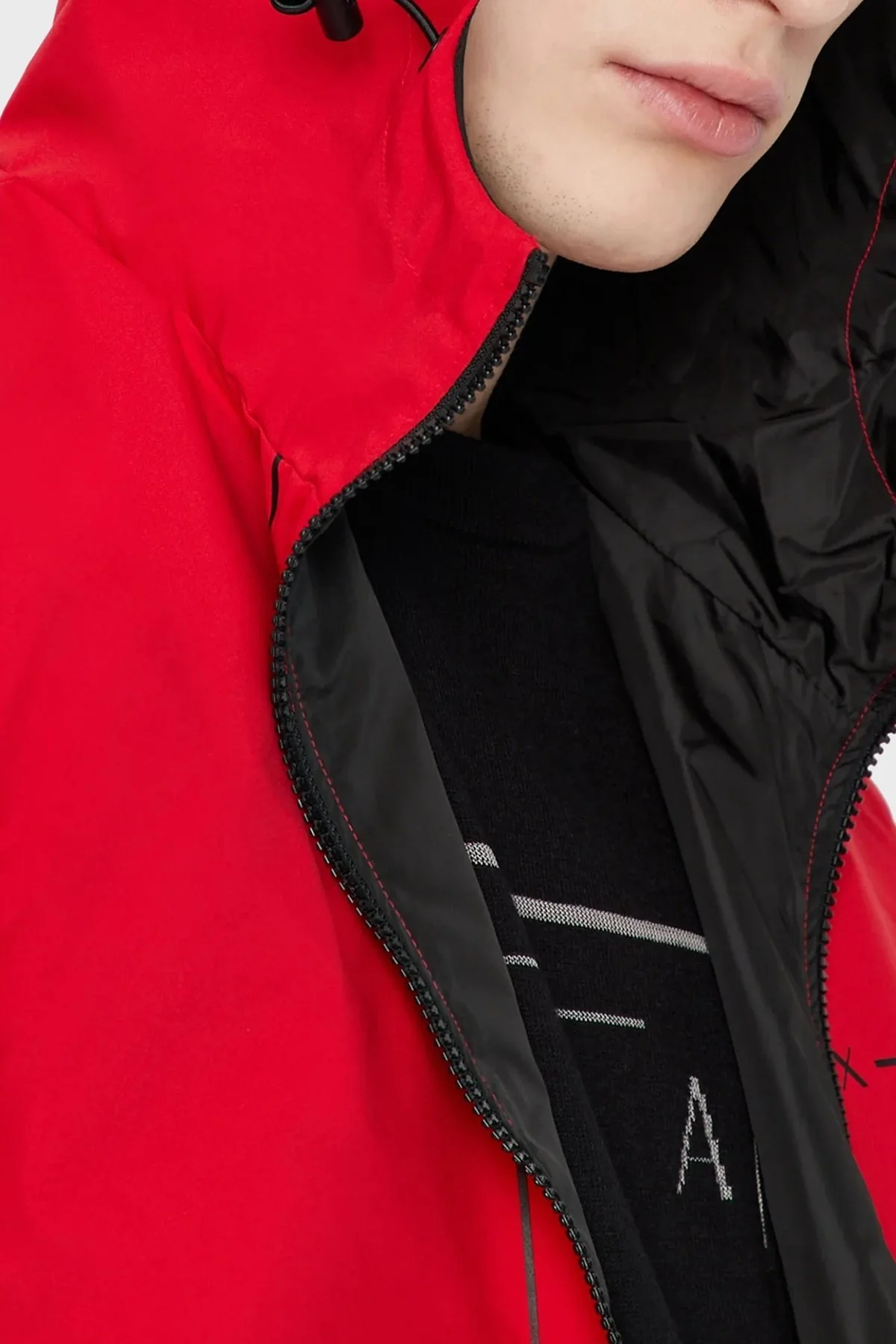 Armani Exchange Regular Fit Fermuarlı Kapüşonlu Erkek Mont 3RZB01 ZNB7Z 6478 KIRMIZI - 2