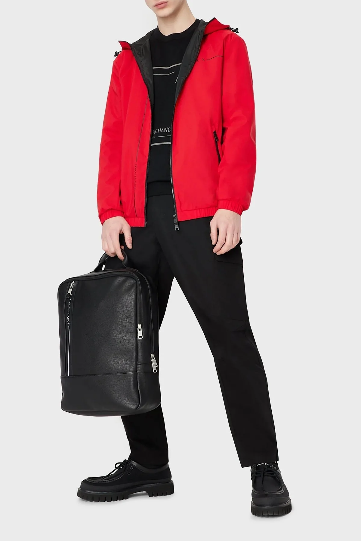 Armani Exchange Regular Fit Fermuarlı Kapüşonlu Erkek Mont 3RZB01 ZNB7Z 6478 KIRMIZI - 5