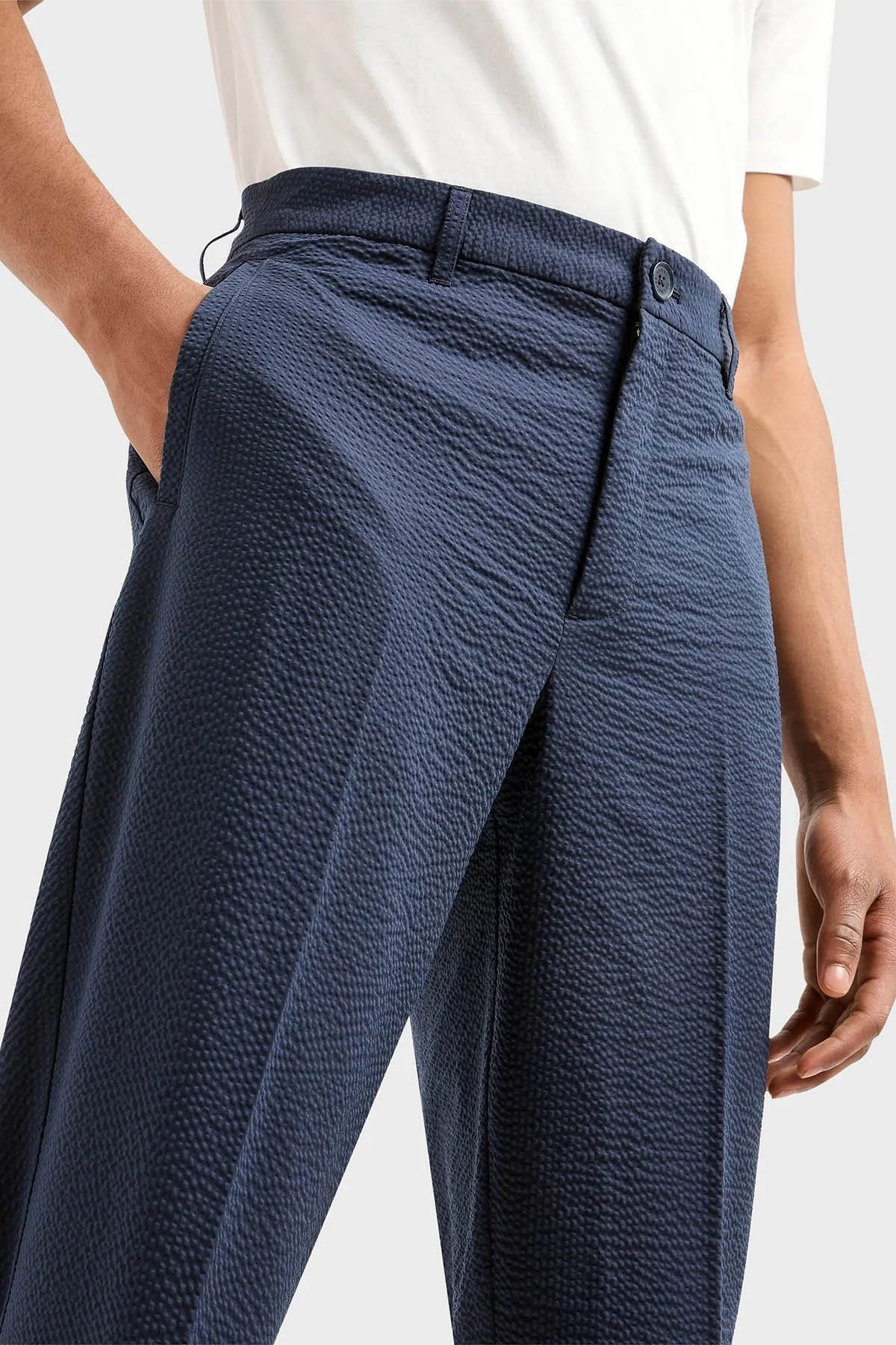 Armani Exchange Regular Fit Gofre Klasik Erkek Pantolon 3DZP51 ZN1AZ 15BA LACİVERT - 9