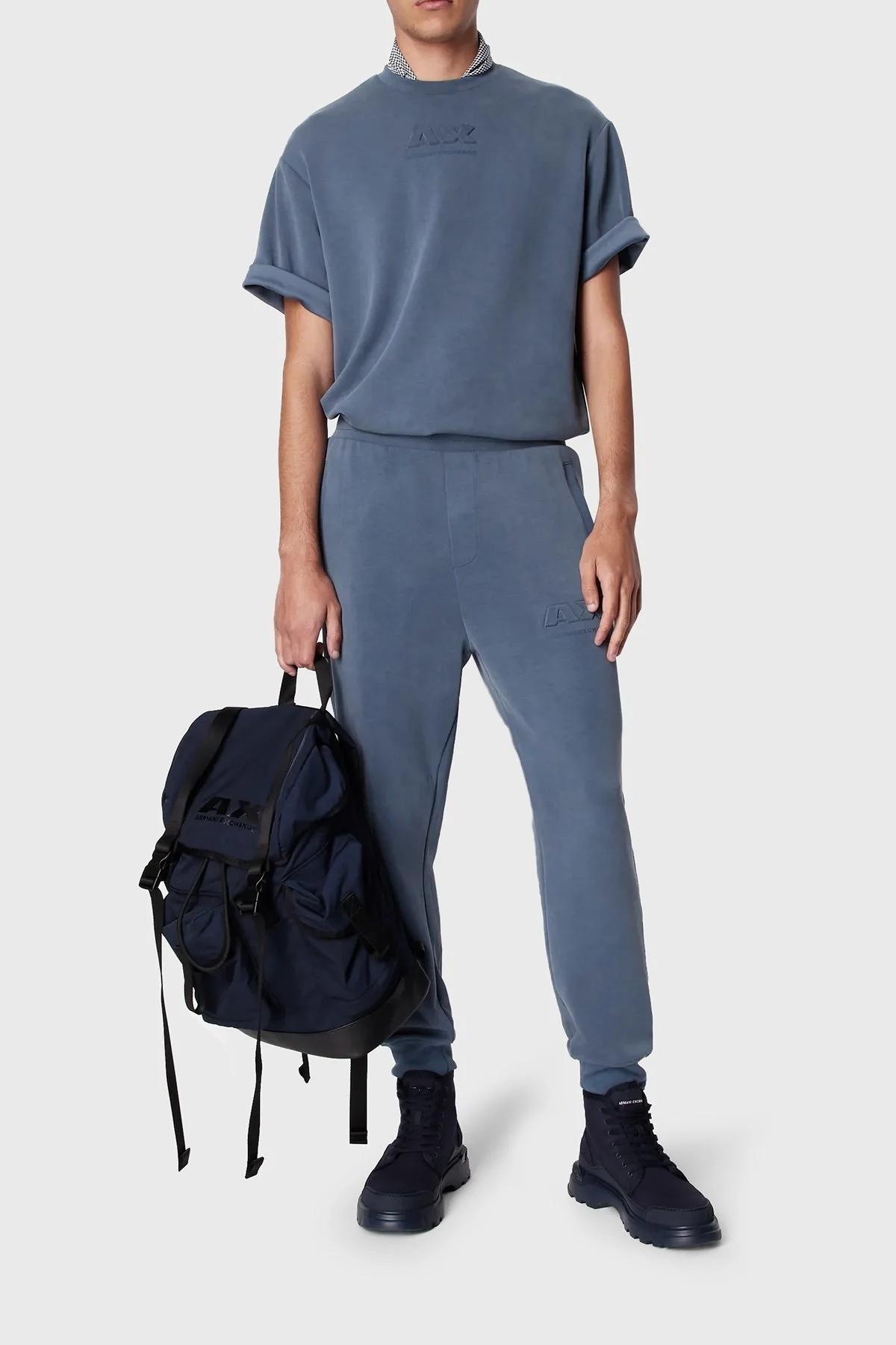 Armani Exchange Regular Fit Jogger Spor Erkek Pantolon 3DZPAA ZJUBZ 45AM MAVİ - 3