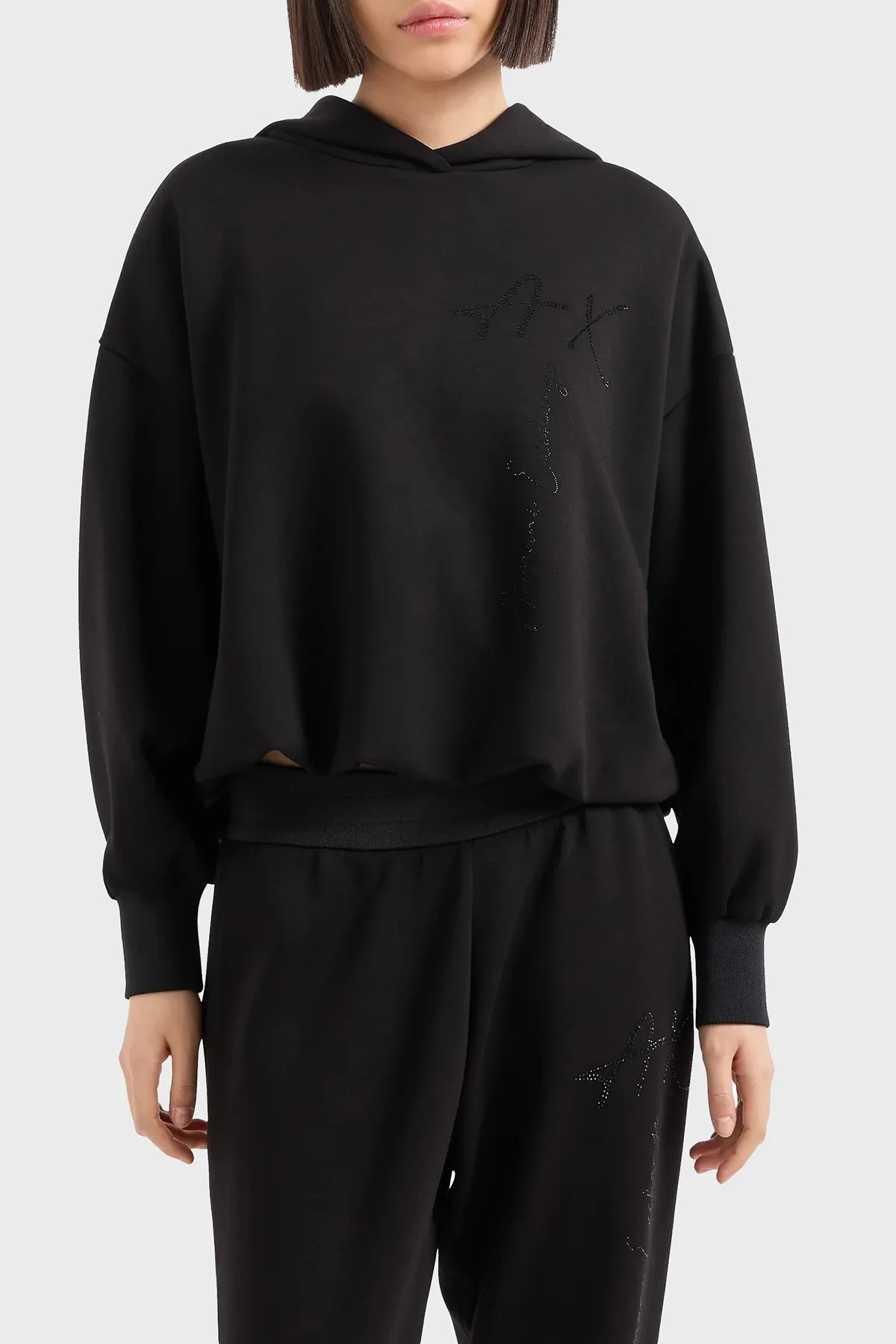 Armani Exchange Regular Fit Kapüşonlu Bayan Sweat 6DYM84 YJEZZ 1200 SİYAH - 6