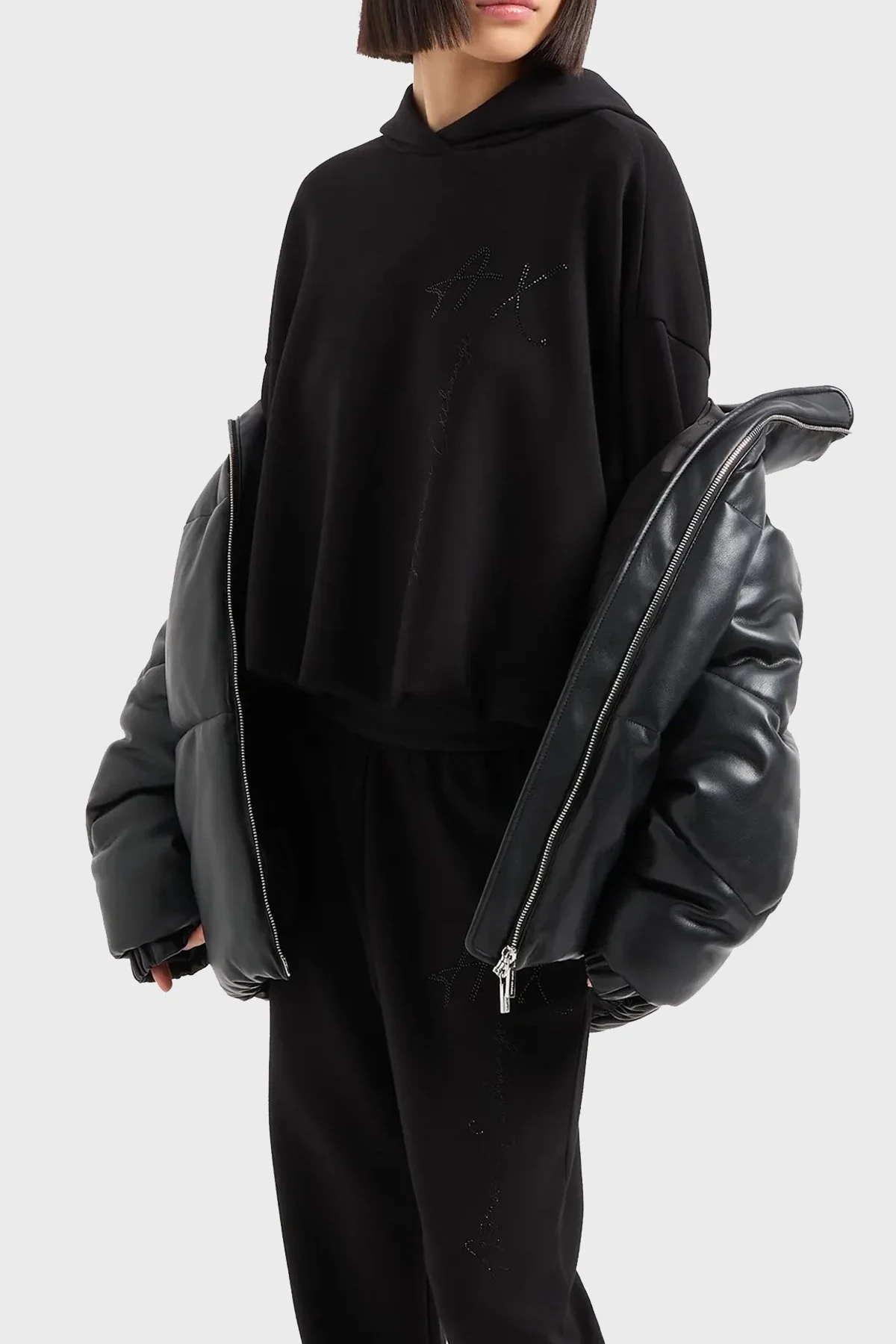 Armani Exchange Regular Fit Kapüşonlu Bayan Sweat 6DYM84 YJEZZ 1200 SİYAH - 7