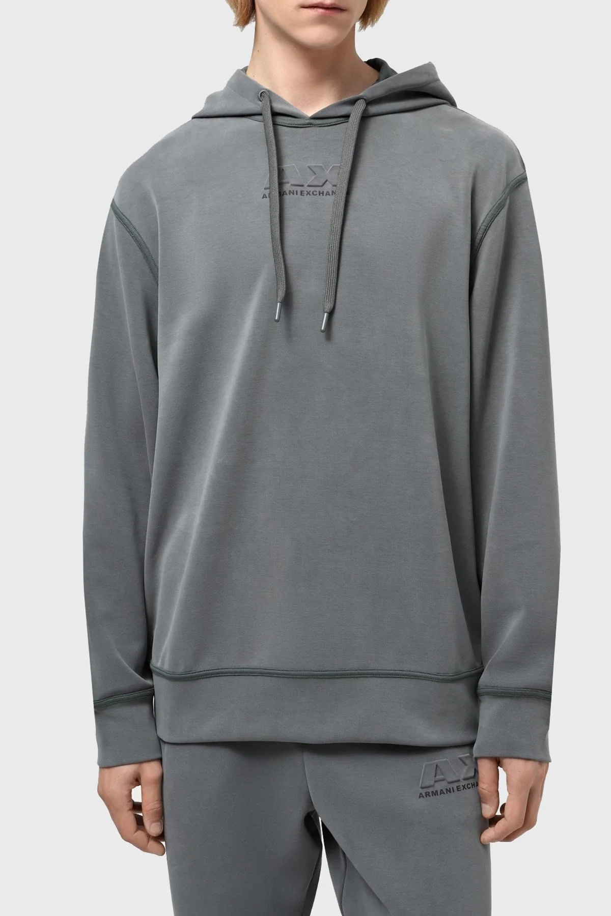 Armani Exchange Regular Fit Kapüşonlu Erkek Sweat 3DZMAB ZJUBZ 1839 HAKİ - 1